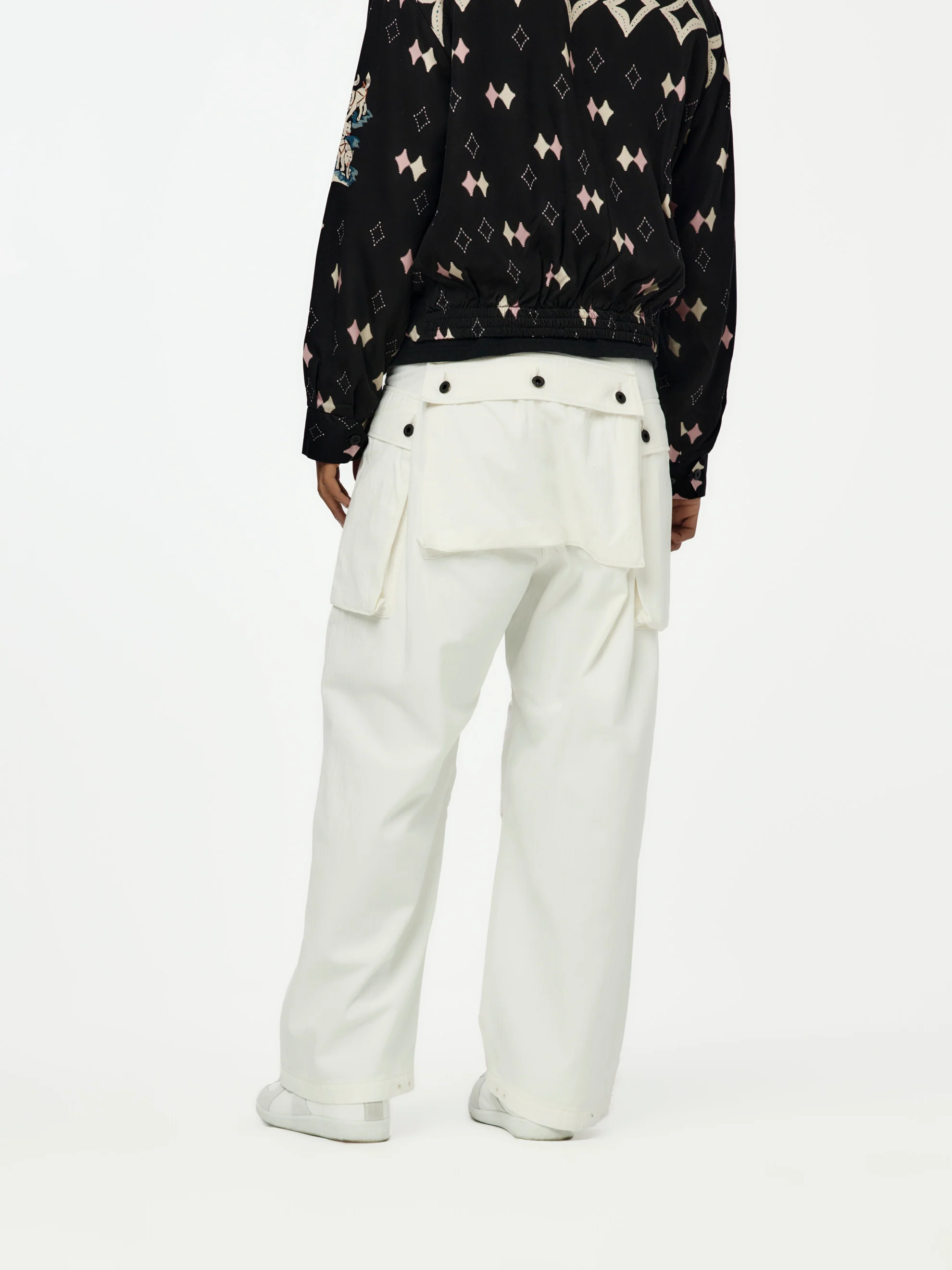 Herringbone JUMBO MONKEY Pants (White) - Image 4