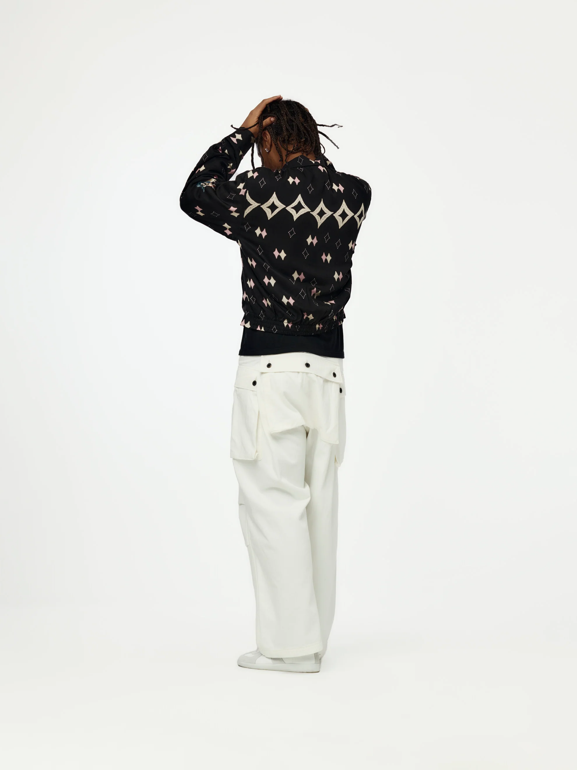 Herringbone JUMBO MONKEY Pants (White) - Image 5