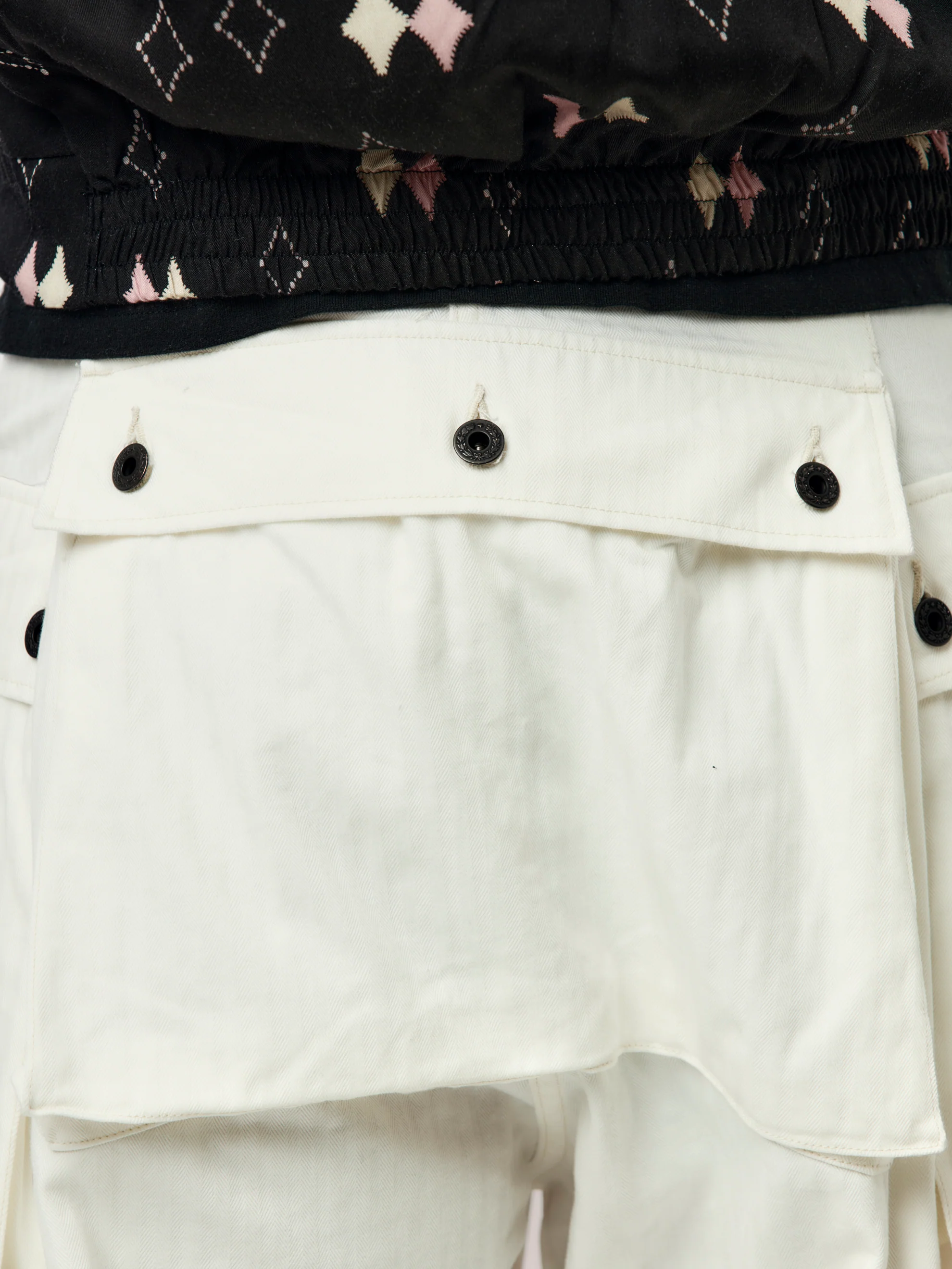 Herringbone JUMBO MONKEY Pants (White) - Image 7