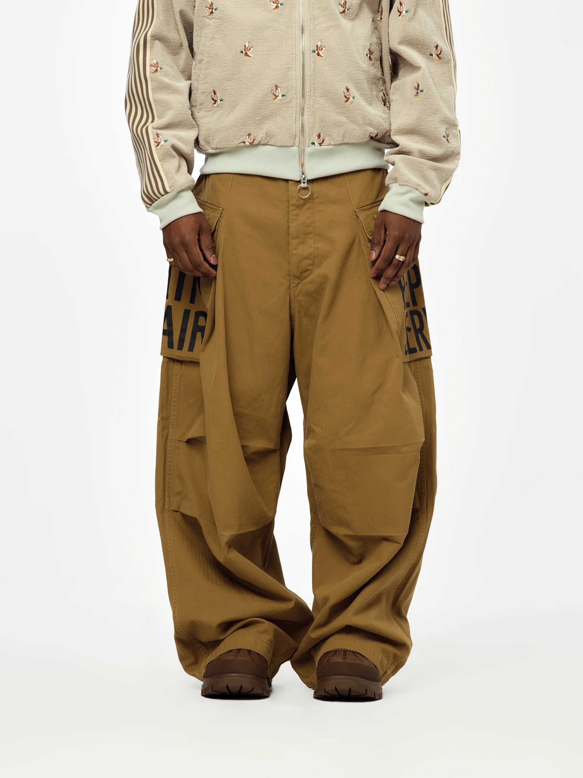 Herringbone JUMBO MONKEY Pants (Factory-Repair & Embroidery)