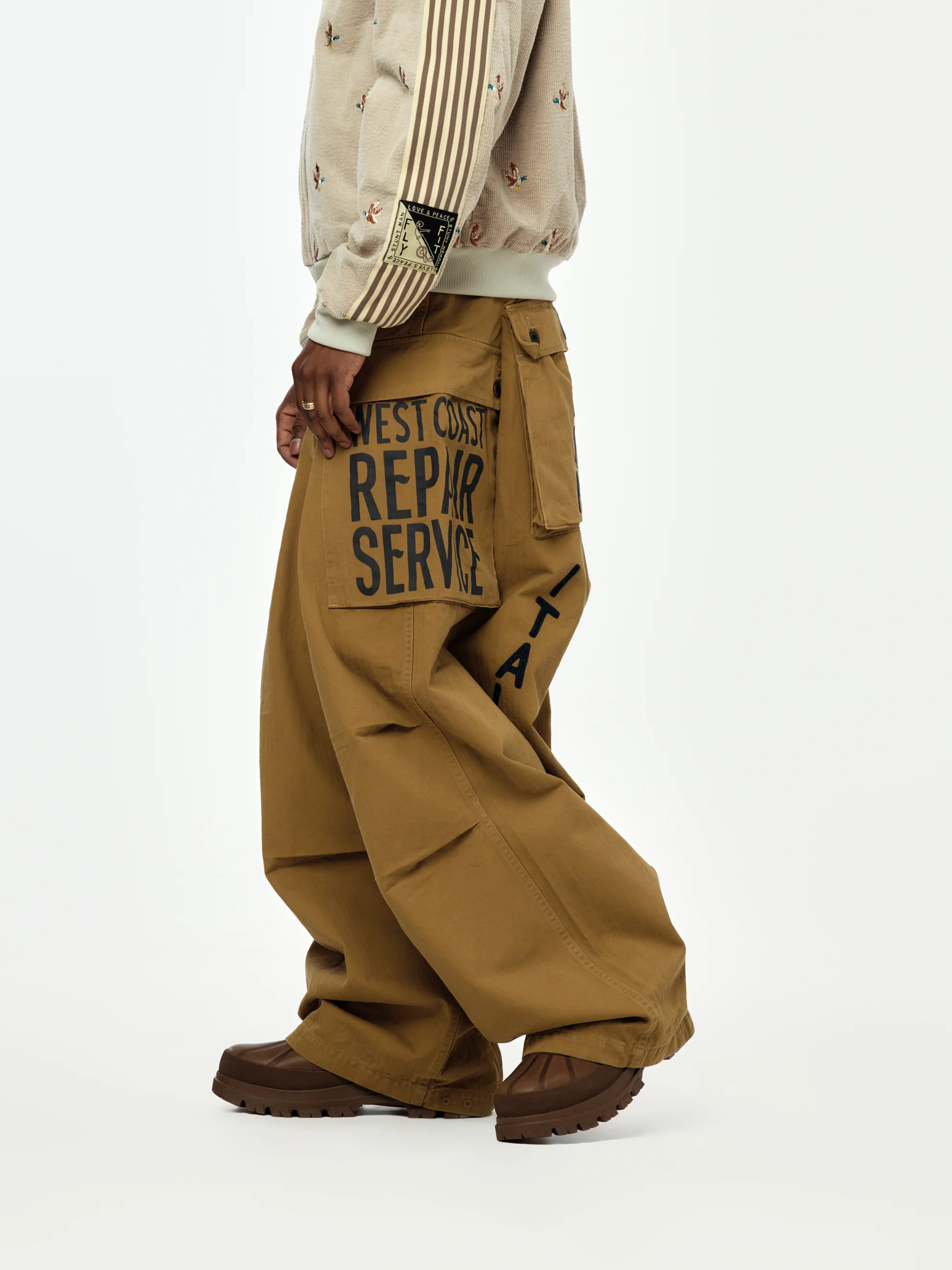 Herringbone JUMBO MONKEY Pants (Factory-Repair & Embroidery) - Image 2