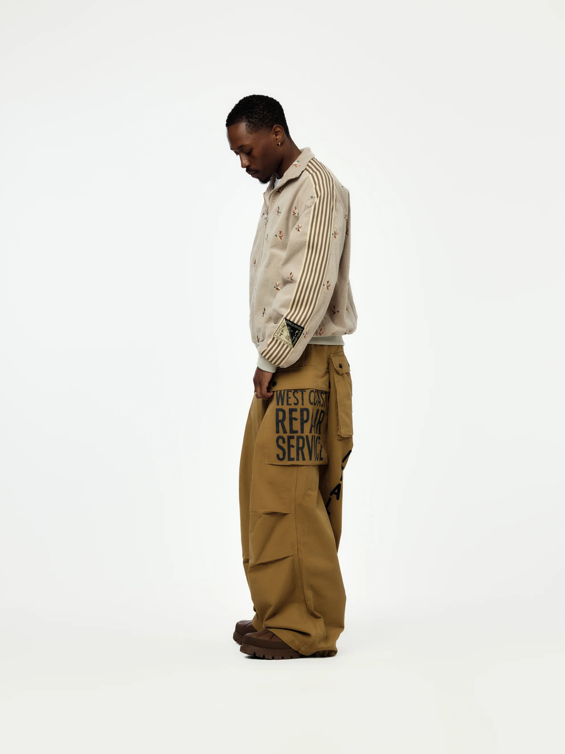Herringbone JUMBO MONKEY Pants (Factory-Repair & Embroidery) - Image 4