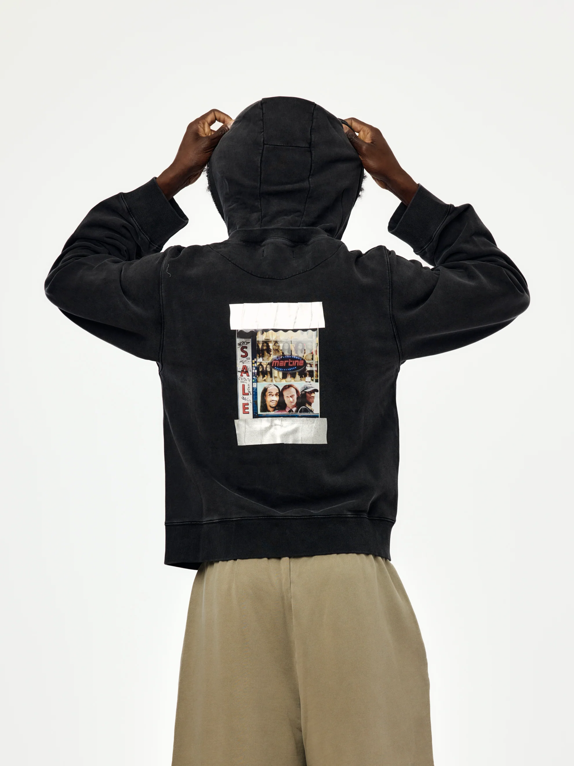 HOODED ZIP CREW (BLACK WASHED) - Image 3