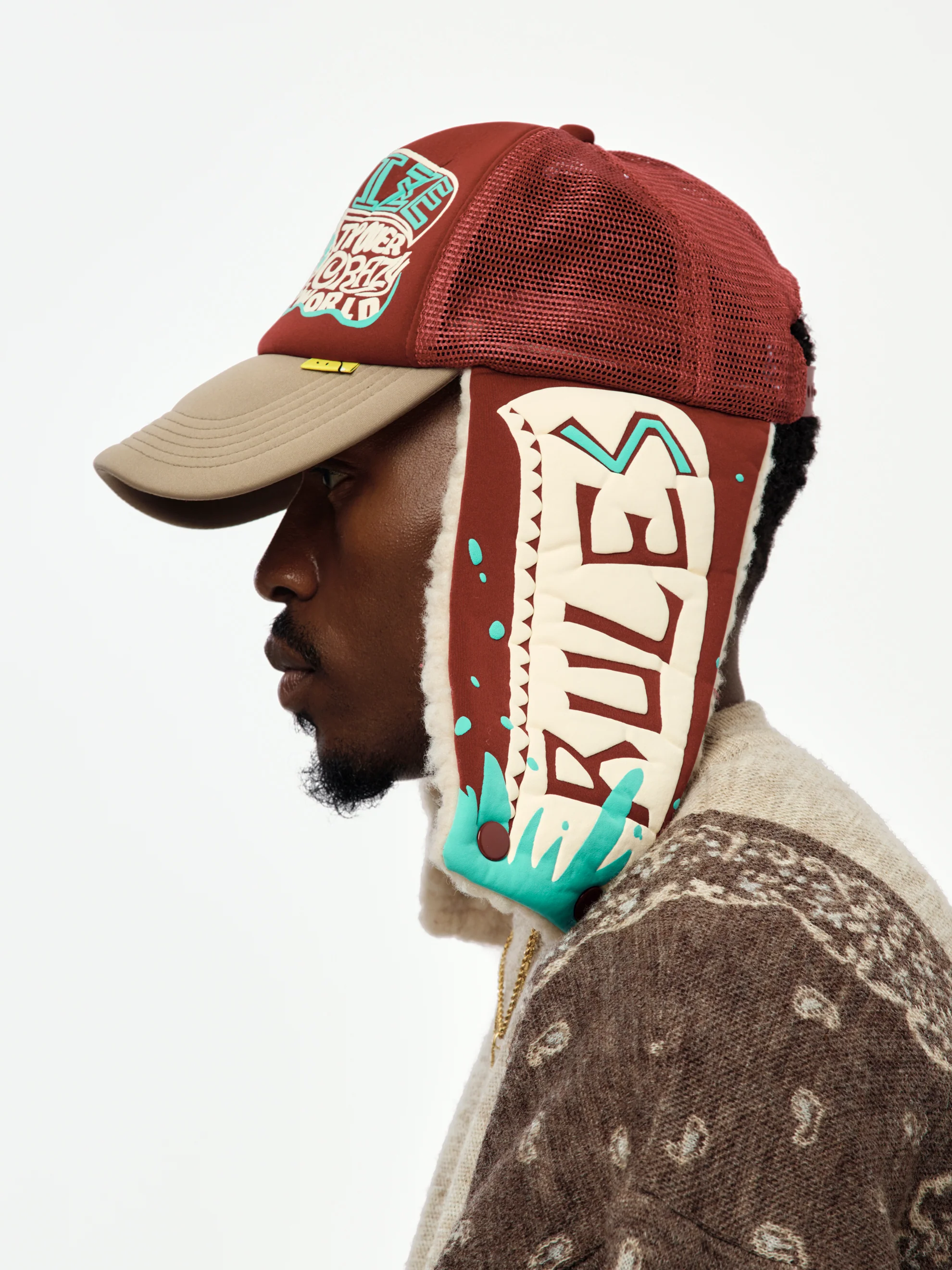KAPSIZE RULE LUMBER Trucker Cap (Burgandy) - Image 3