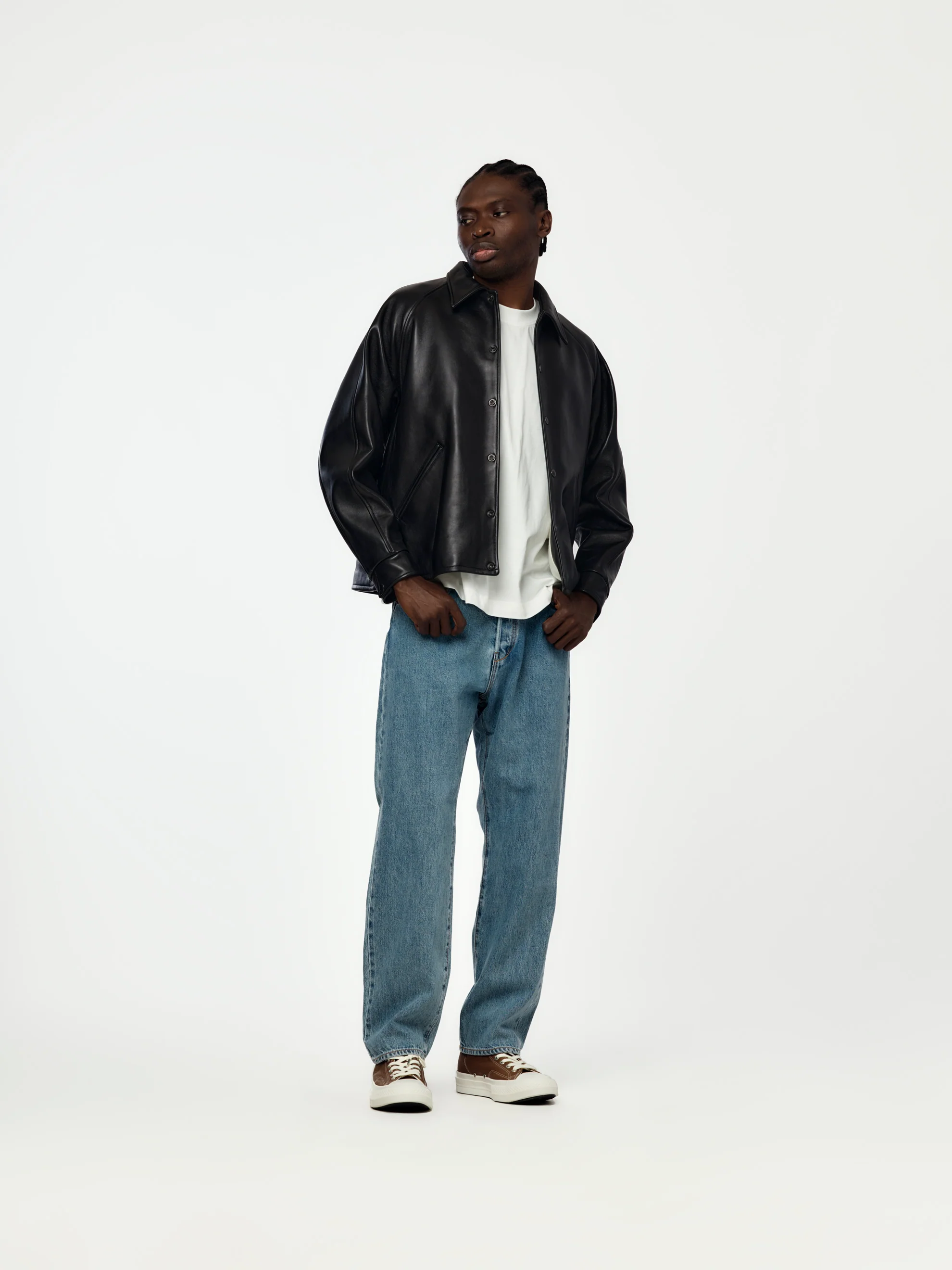 Leather Coach Jacket(Black) - Image 5