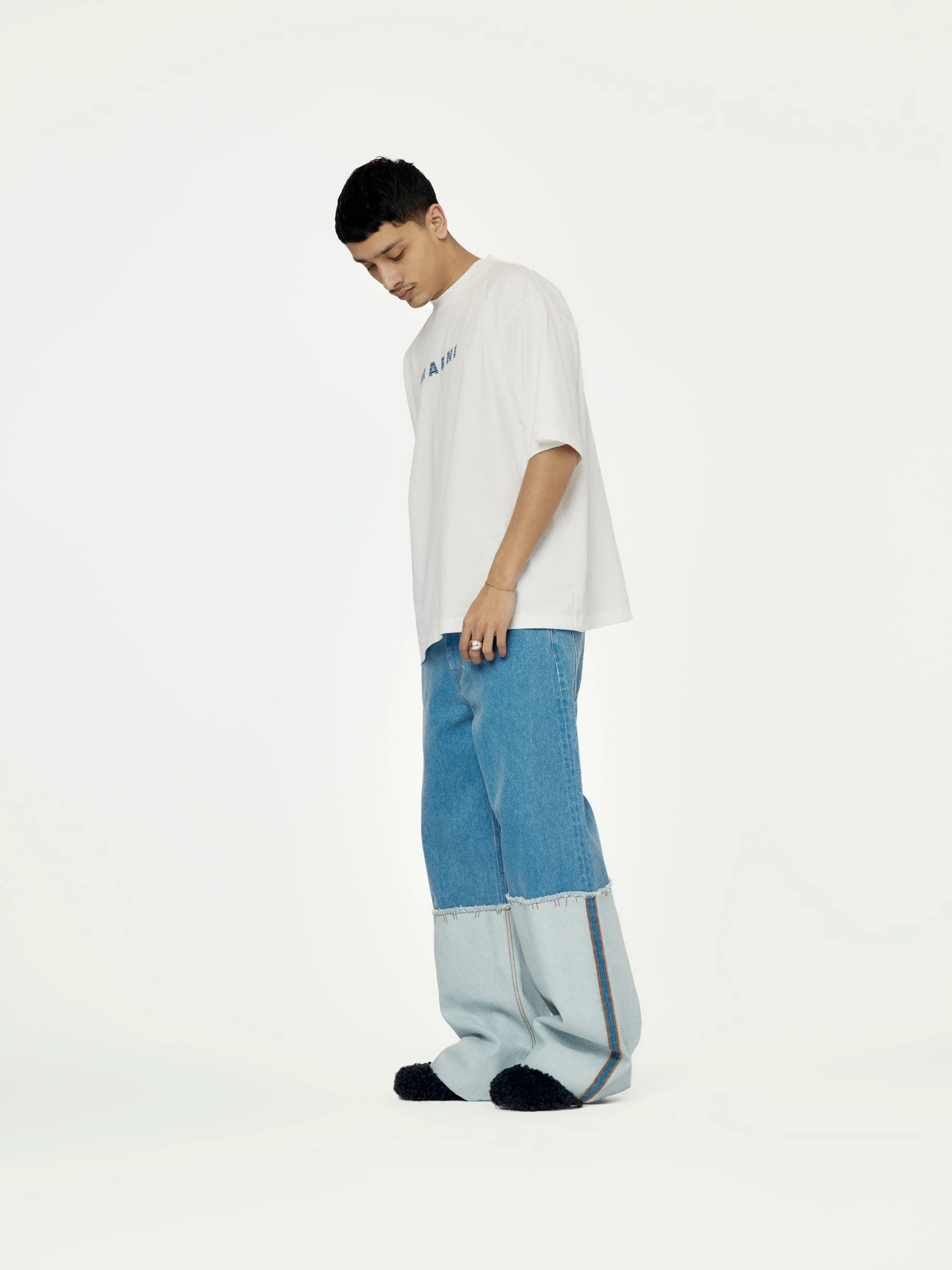 Marni Printed Stripes Logo T-Shirt (Lily White) - Image 4