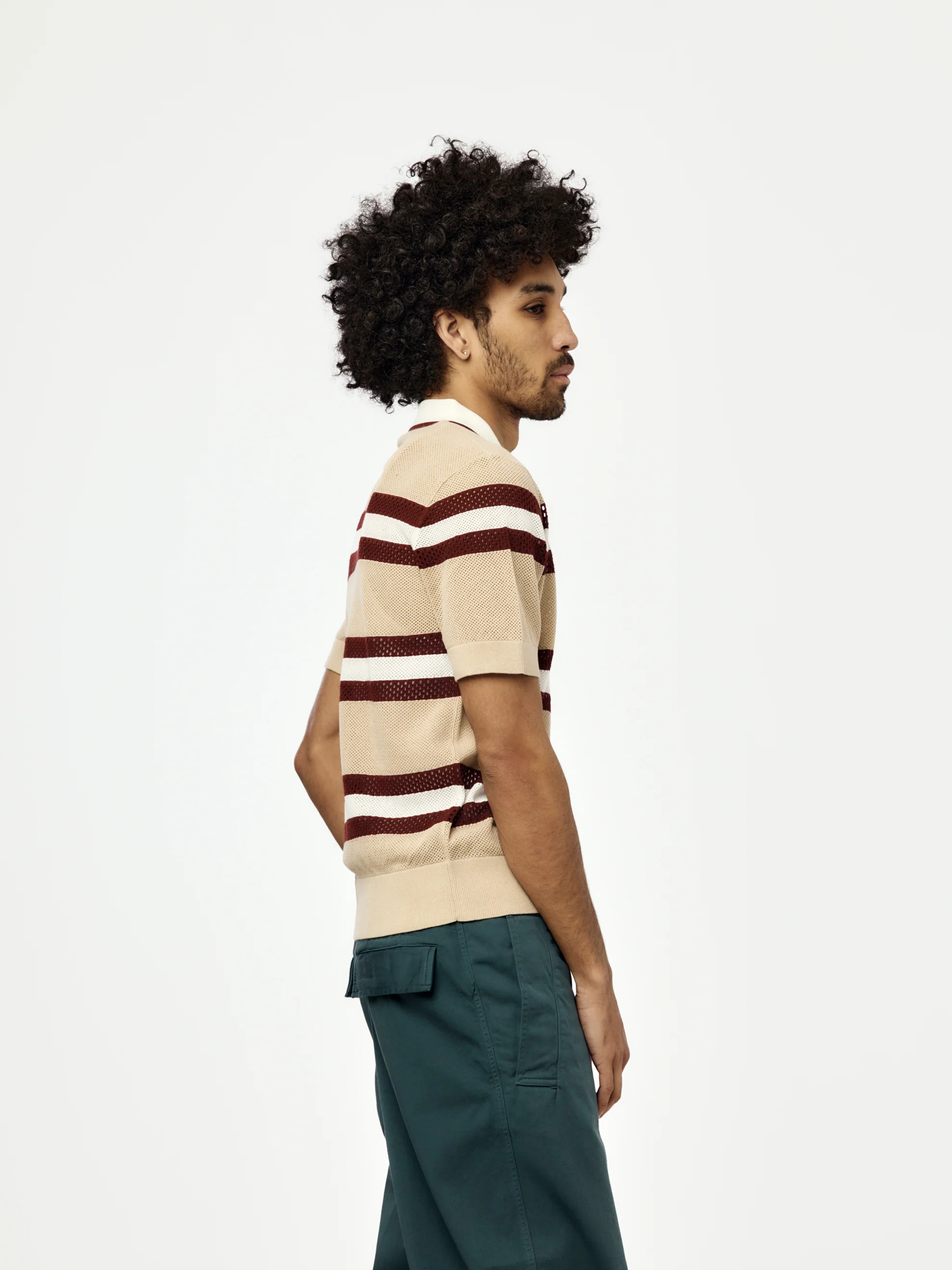 Mercy Stripe Polo (Beige) - Image 2