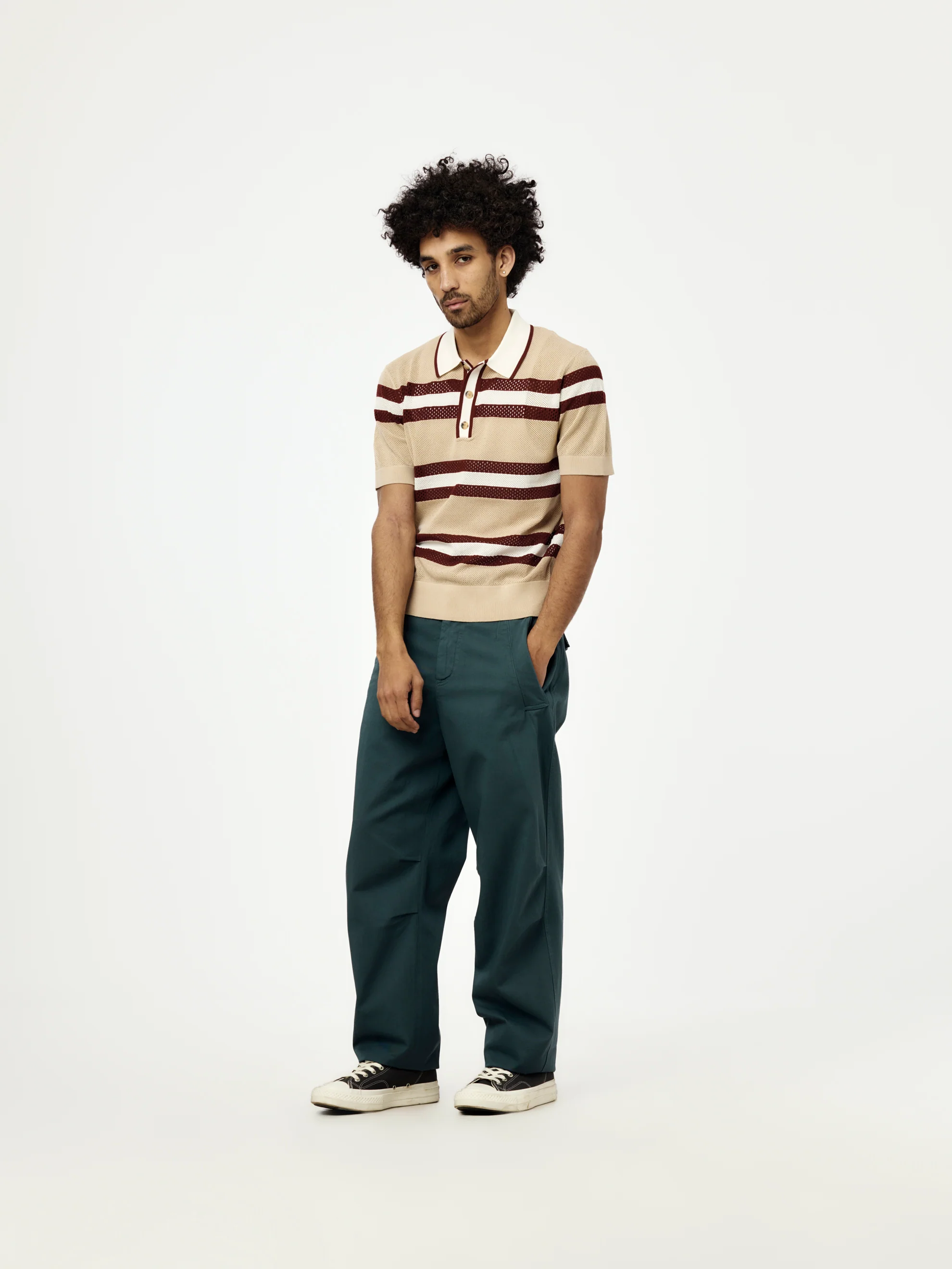 Mercy Stripe Polo (Beige) - Image 4
