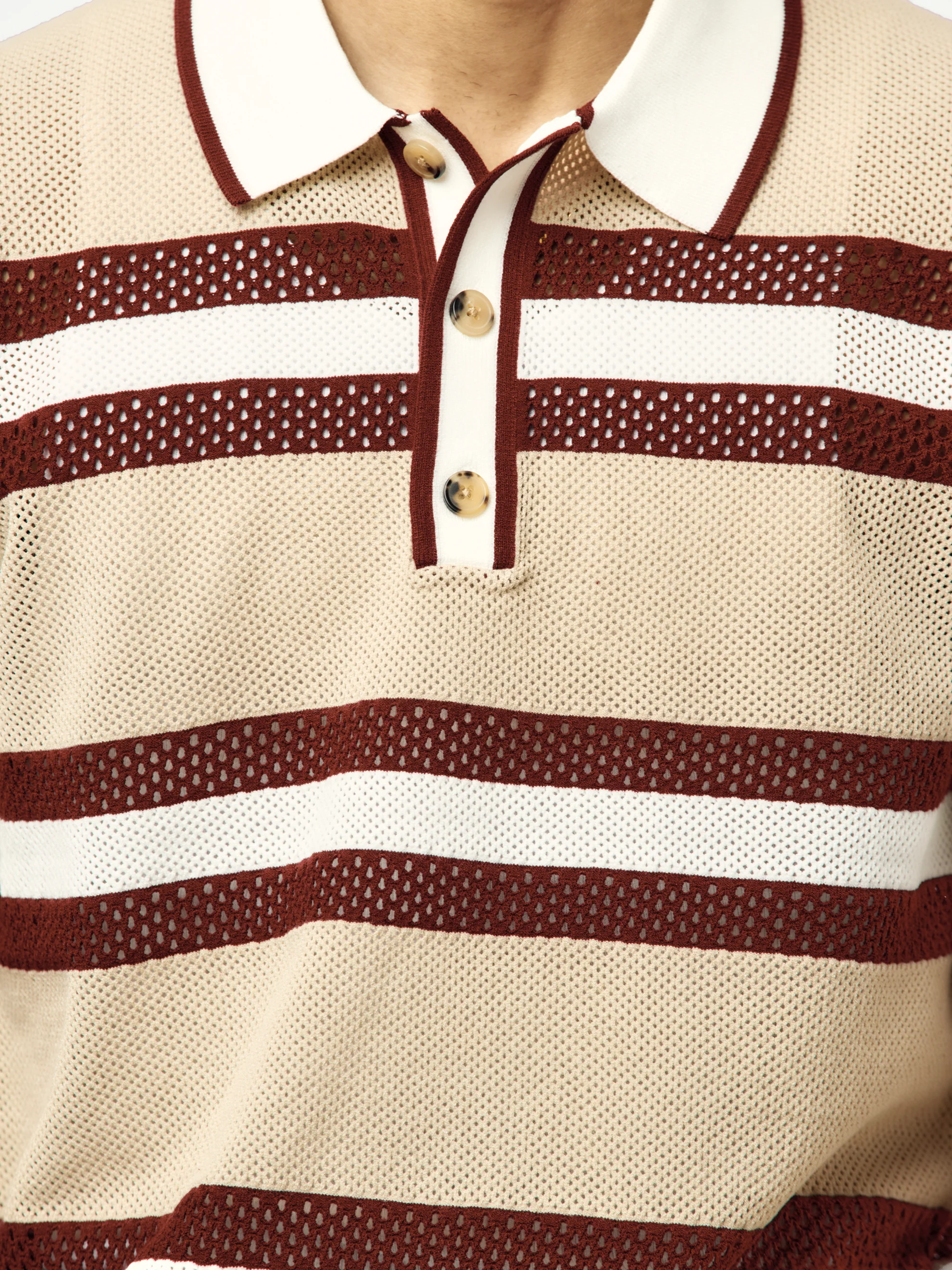 Mercy Stripe Polo (Beige) - Image 6
