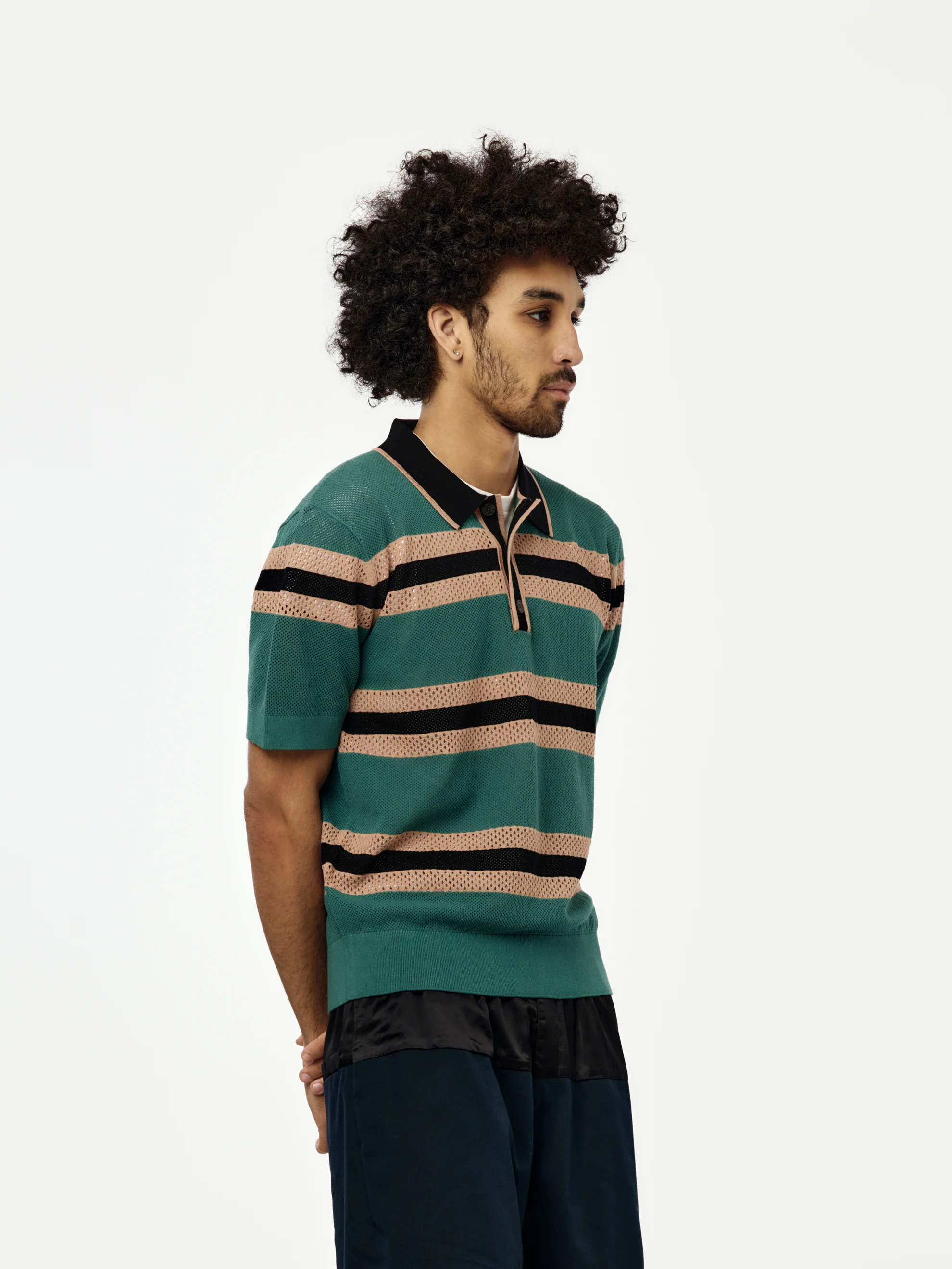 Mercy Stripe Polo (Pine) - Image 2