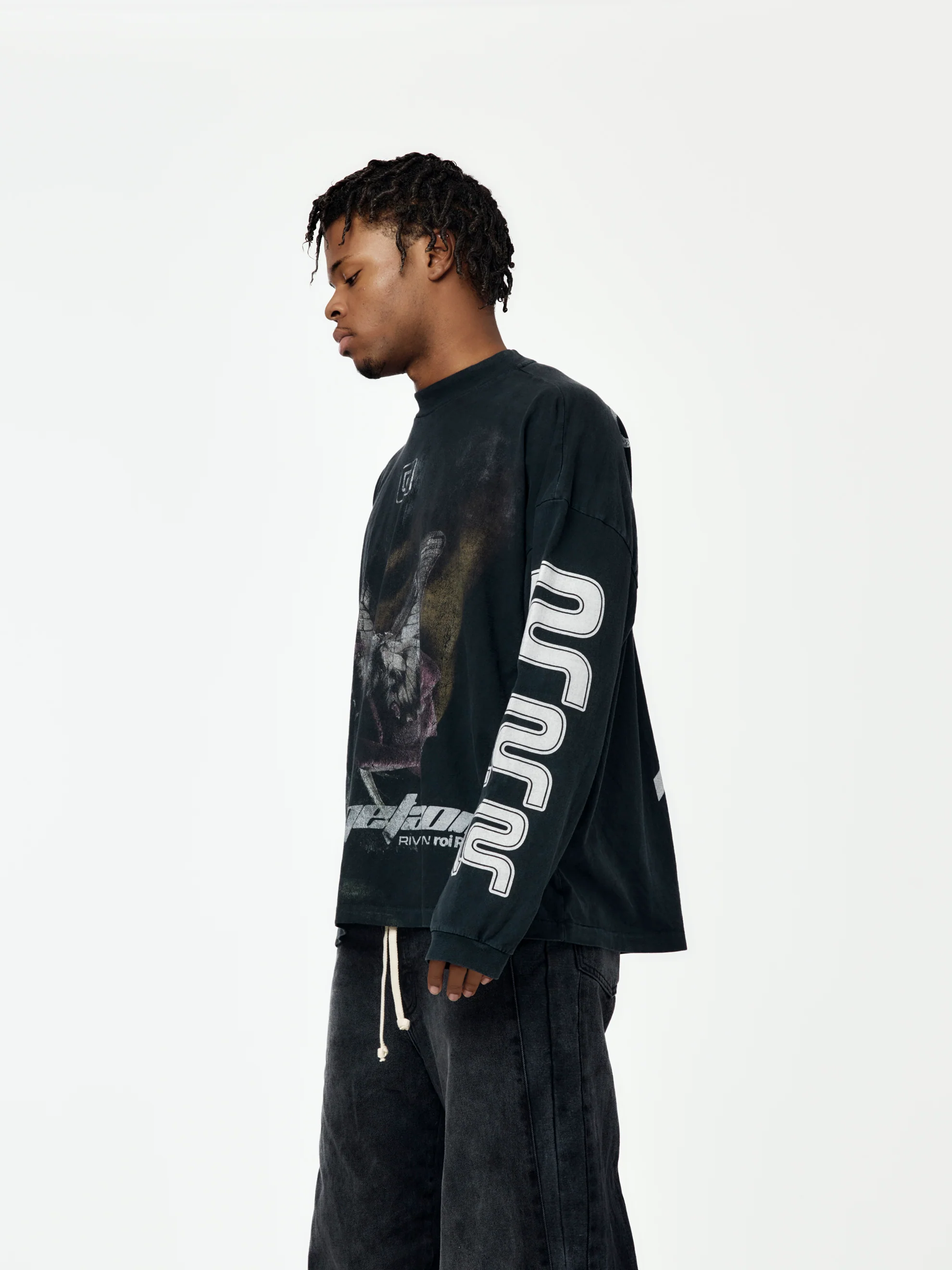 Metamoth Vintage LS Tee (Jet Black) - Image 2