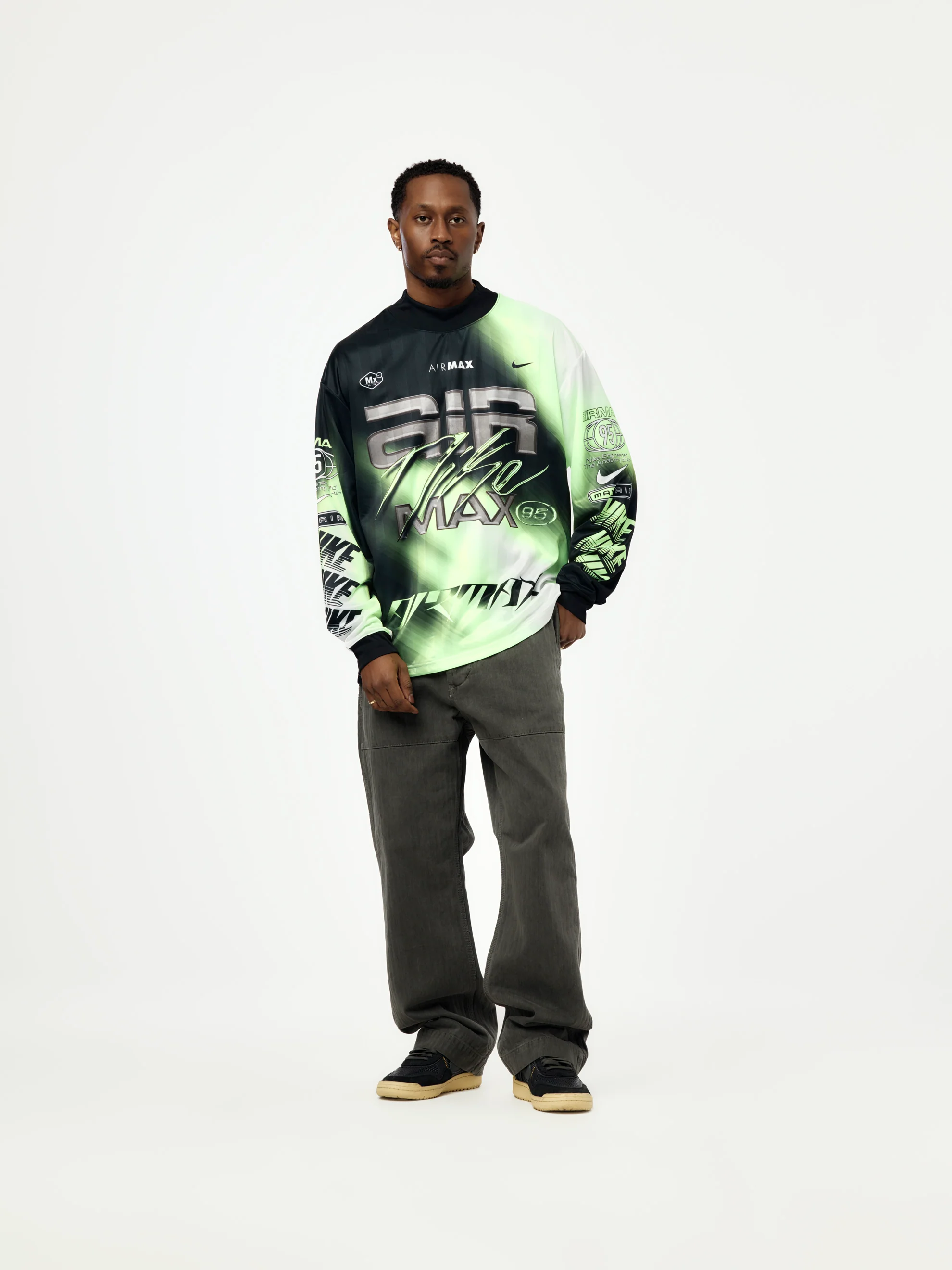 Nike Culture of Football Men's Dri-FIT Long-Sleeve Soccer Jersey (VOLT/BLACK/WHITE) - Image 4