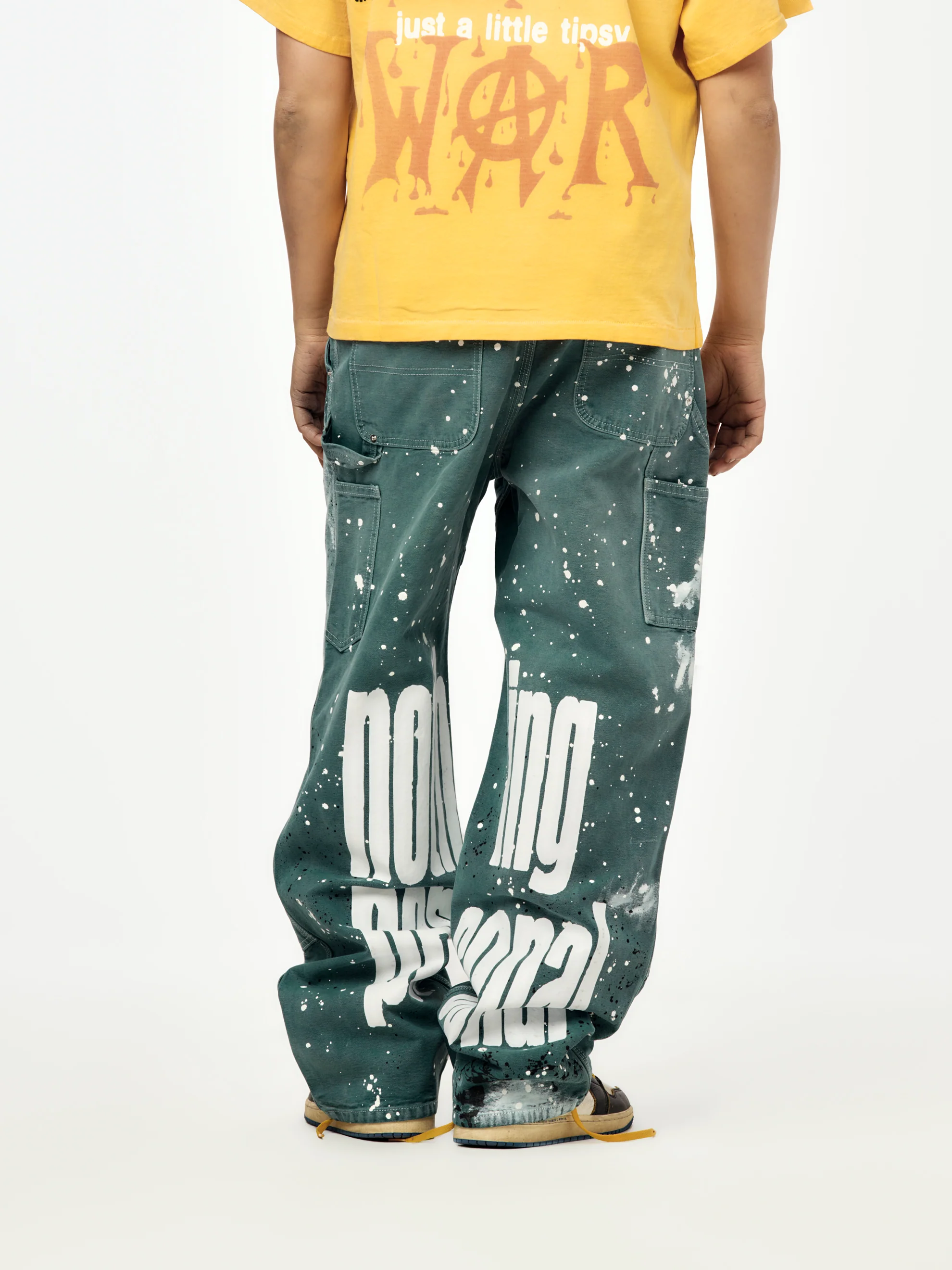Nothing Personal Double Knee Jeans (Green) - Image 3
