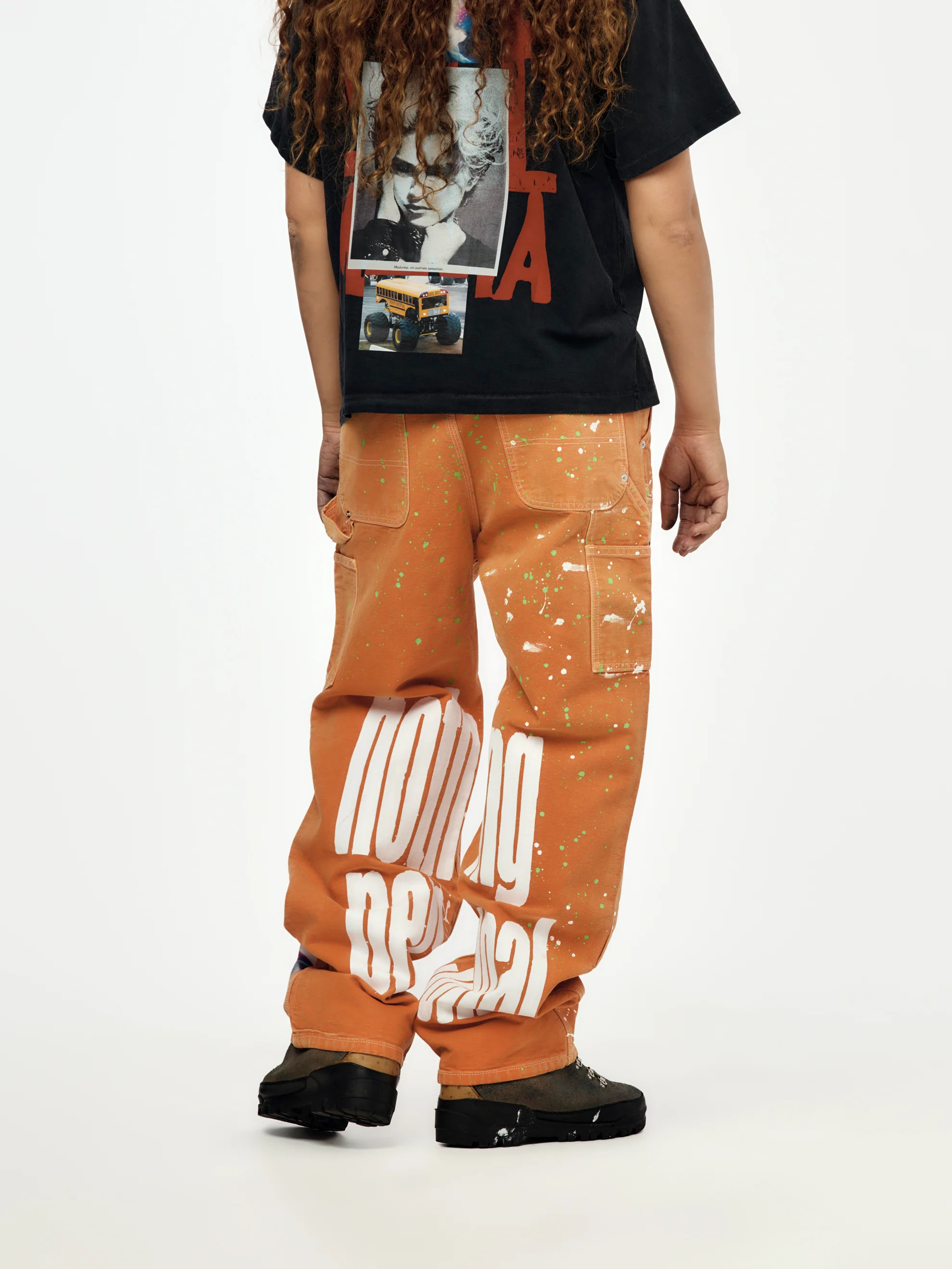 Nothing Personal Double Knee Jeans (Orange) - Image 3