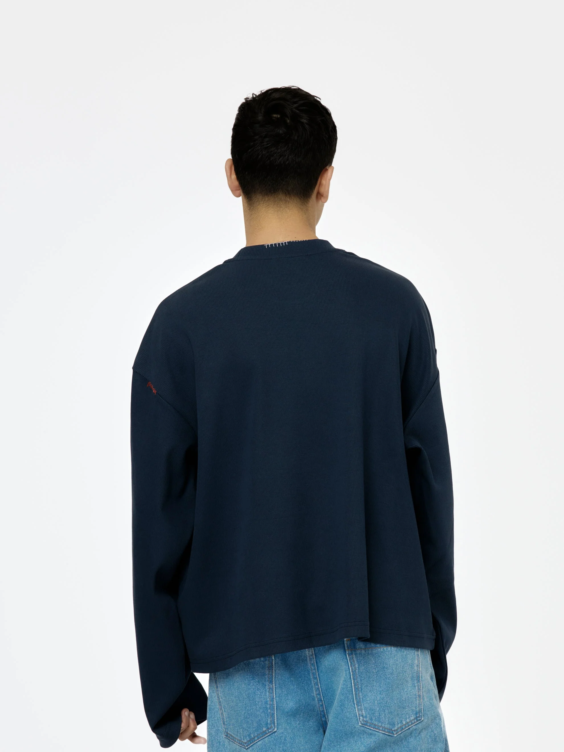 Oversized Long-Sleeved T-Shirt (Blue China) - Image 3