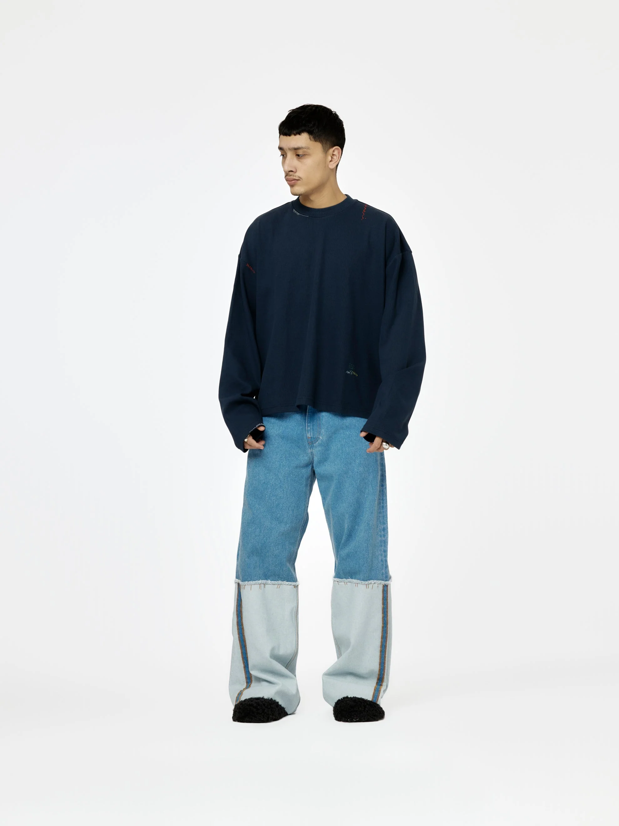 Oversized Long-Sleeved T-Shirt (Blue China) - Image 4