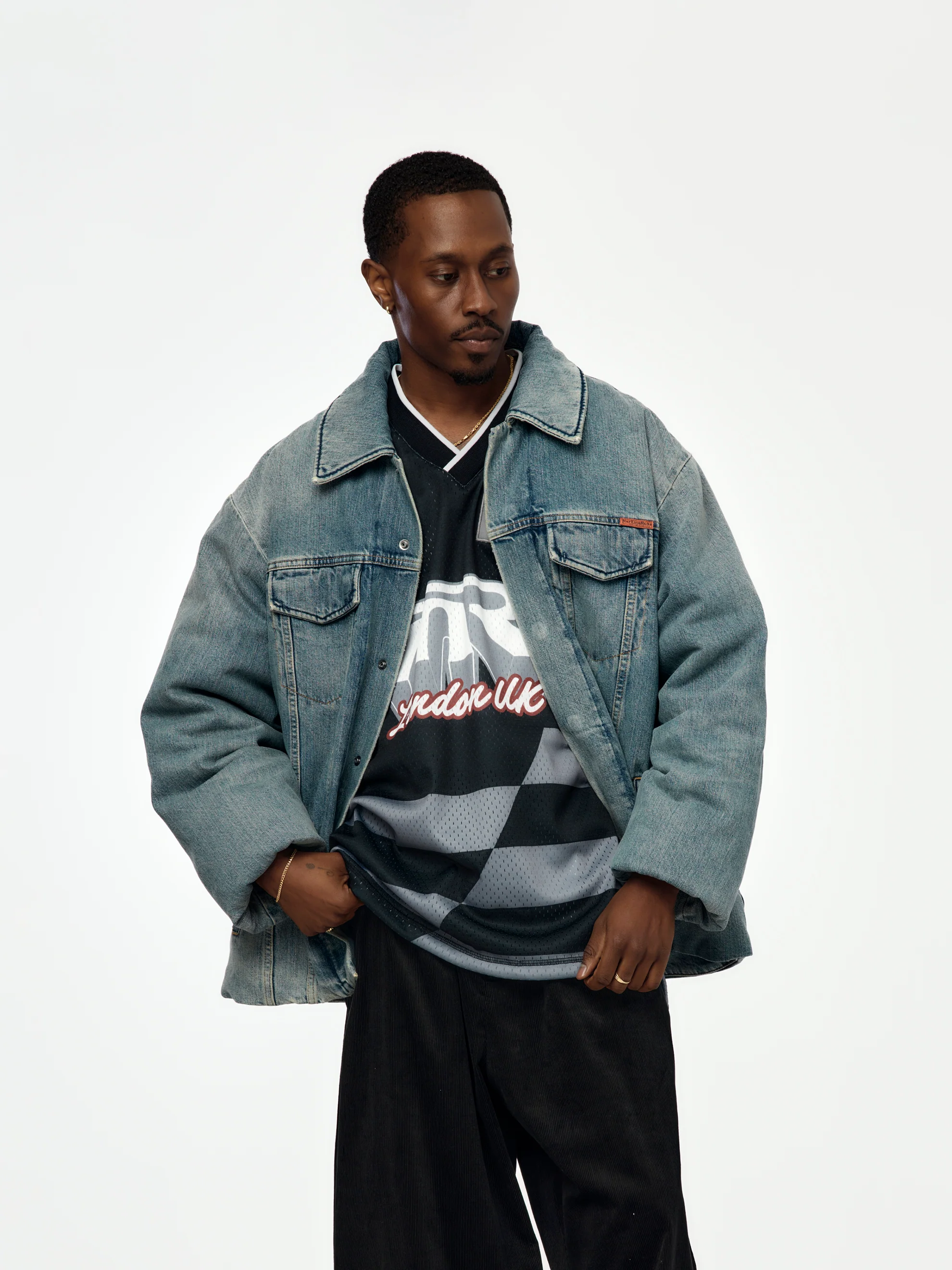 Padded Denim Jacket (Blue)