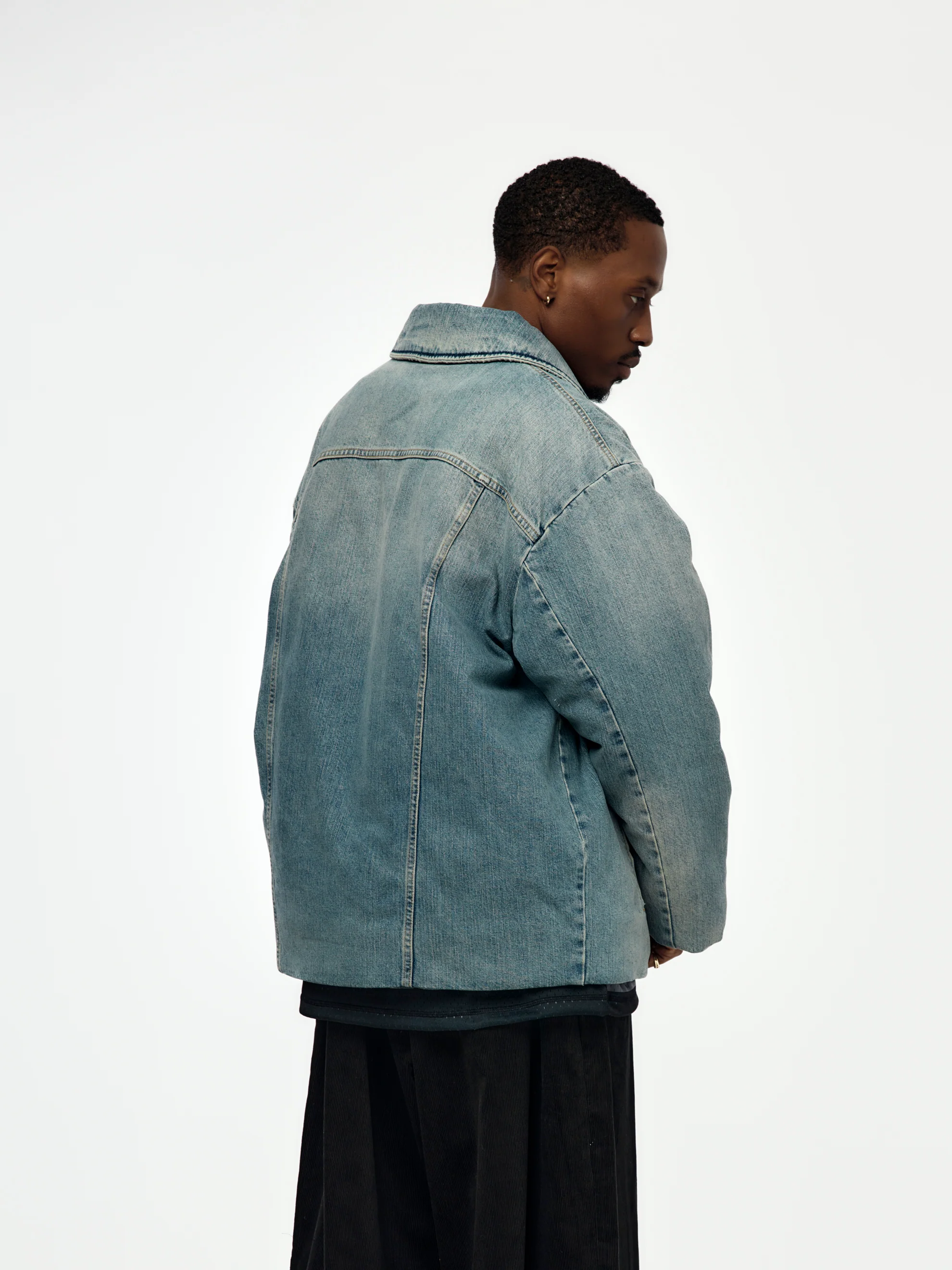 Padded Denim Jacket (Blue) - Image 2