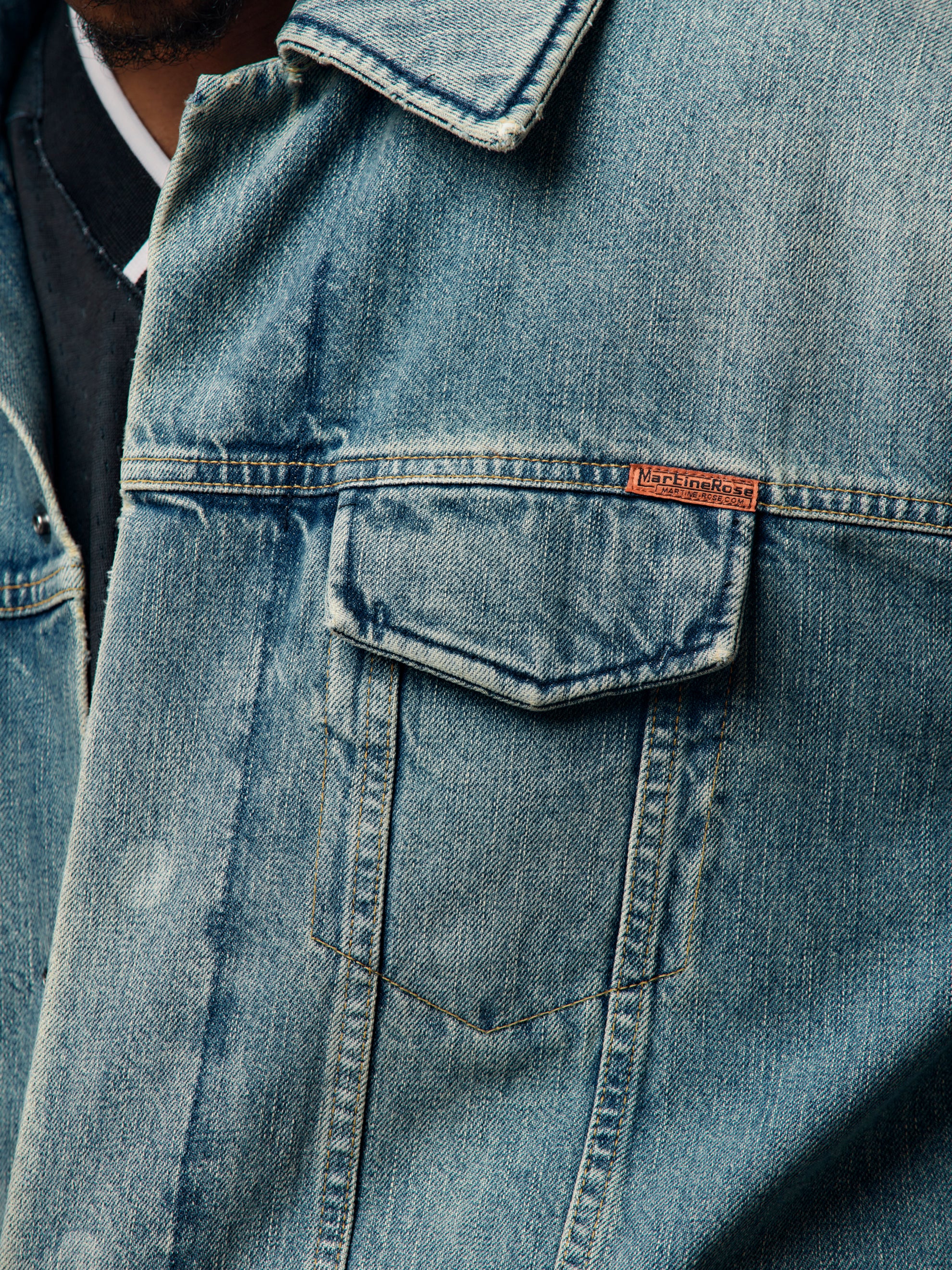 Padded Denim Jacket (Blue) - Image 6