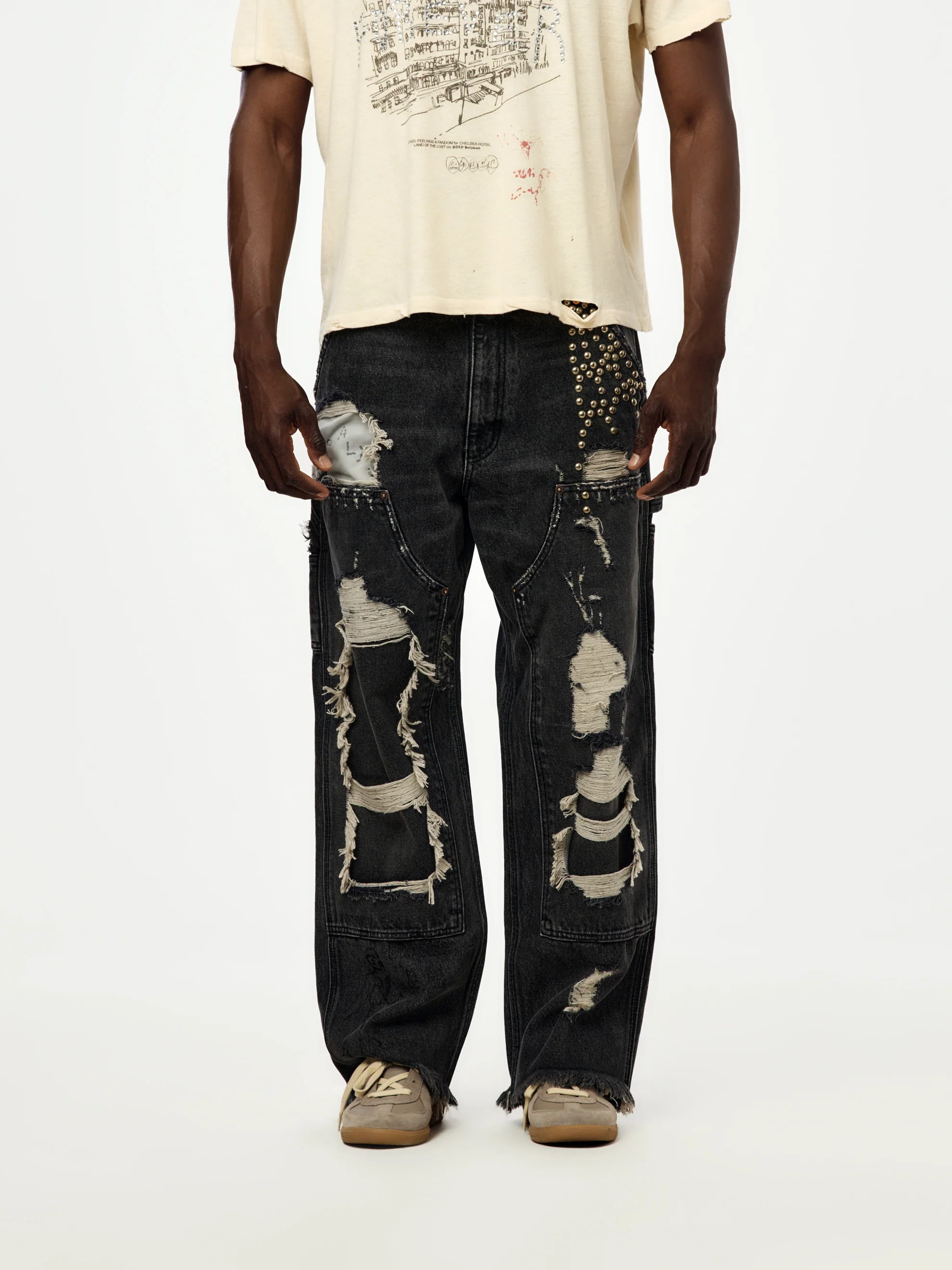 Busted DBL Knee Jean (Black)