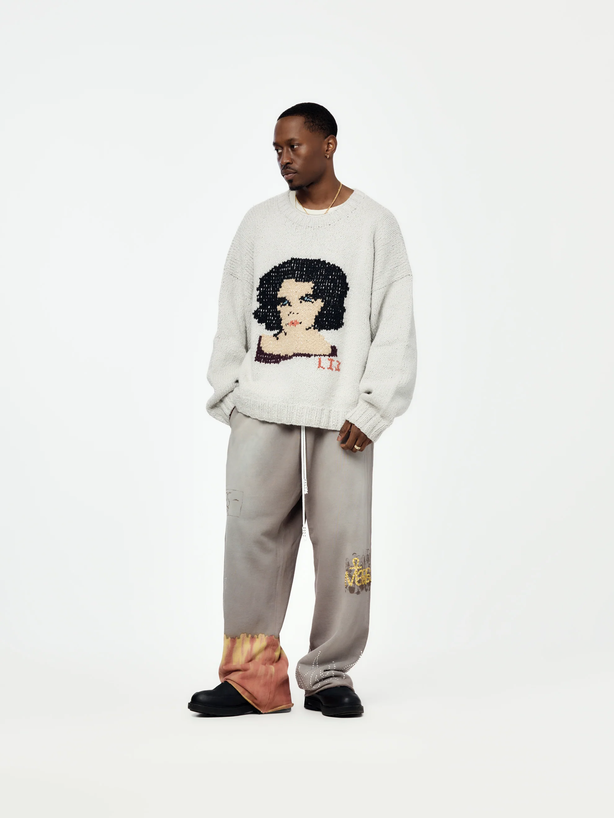 Liz Hand-Knit Sweater (Gray) - Image 5