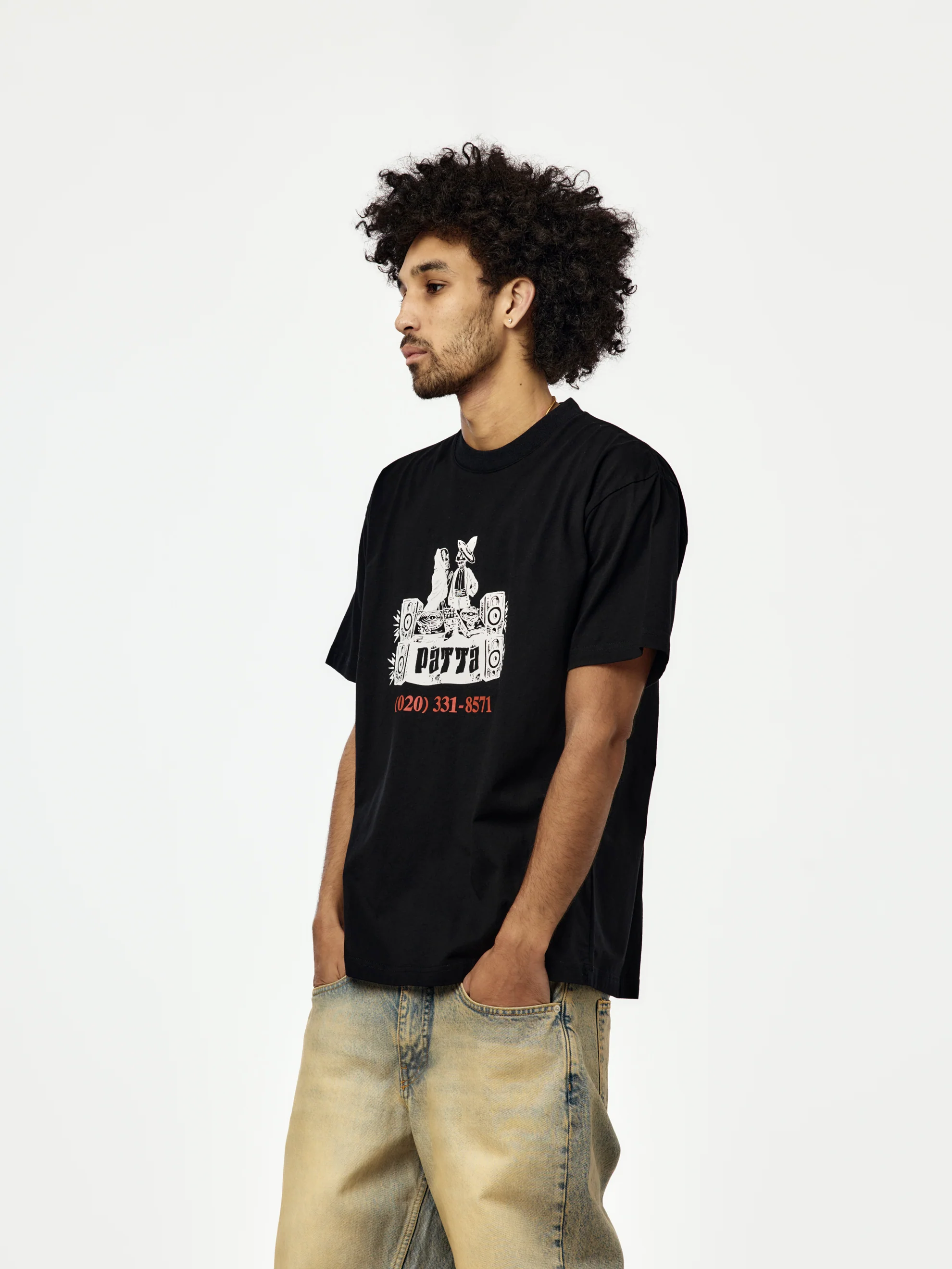 Patta DJ Skully T-Shirt (Black) - Image 2