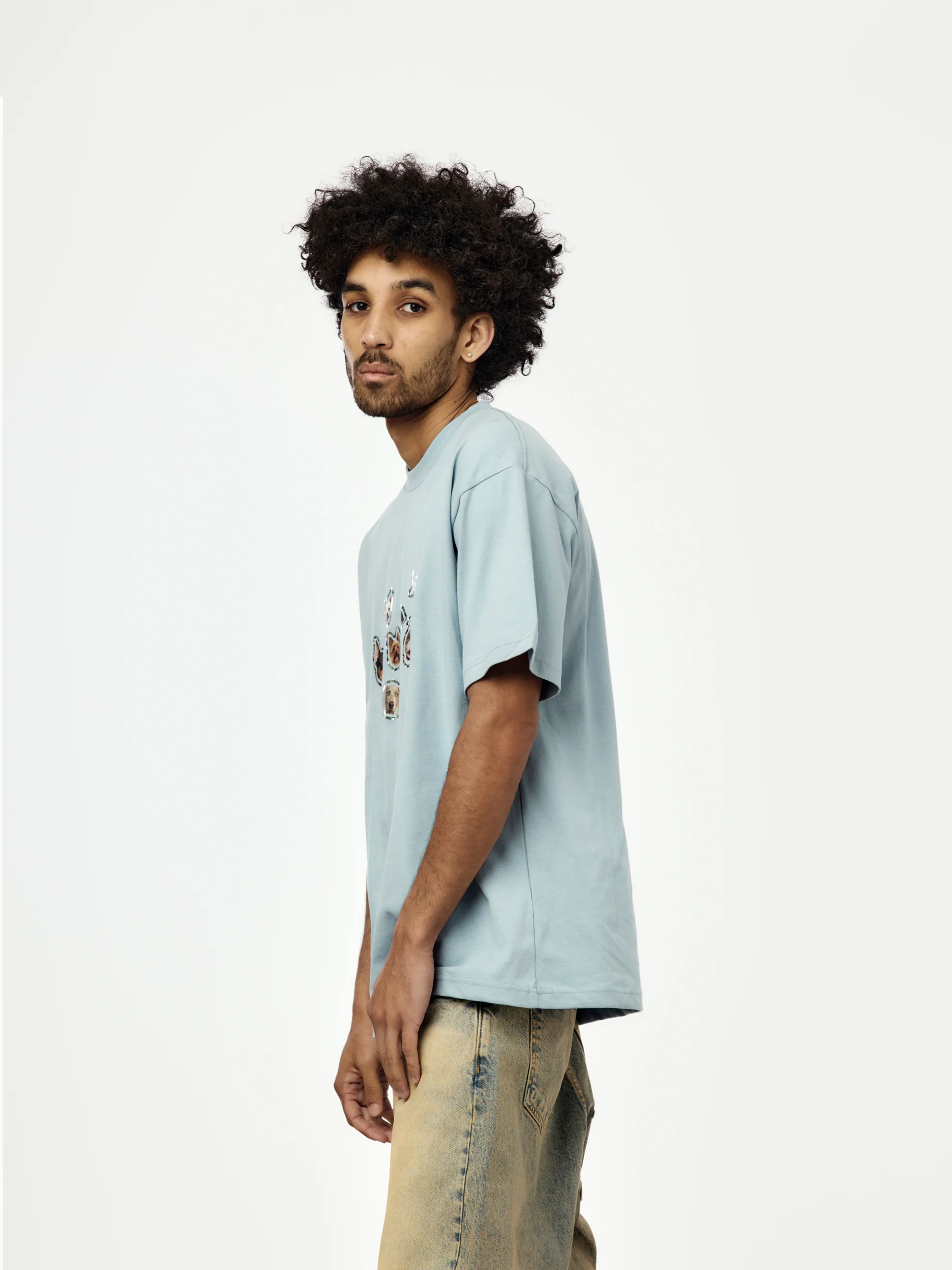 Patta Dogs T-Shirt (Dusty Blue) - Image 2