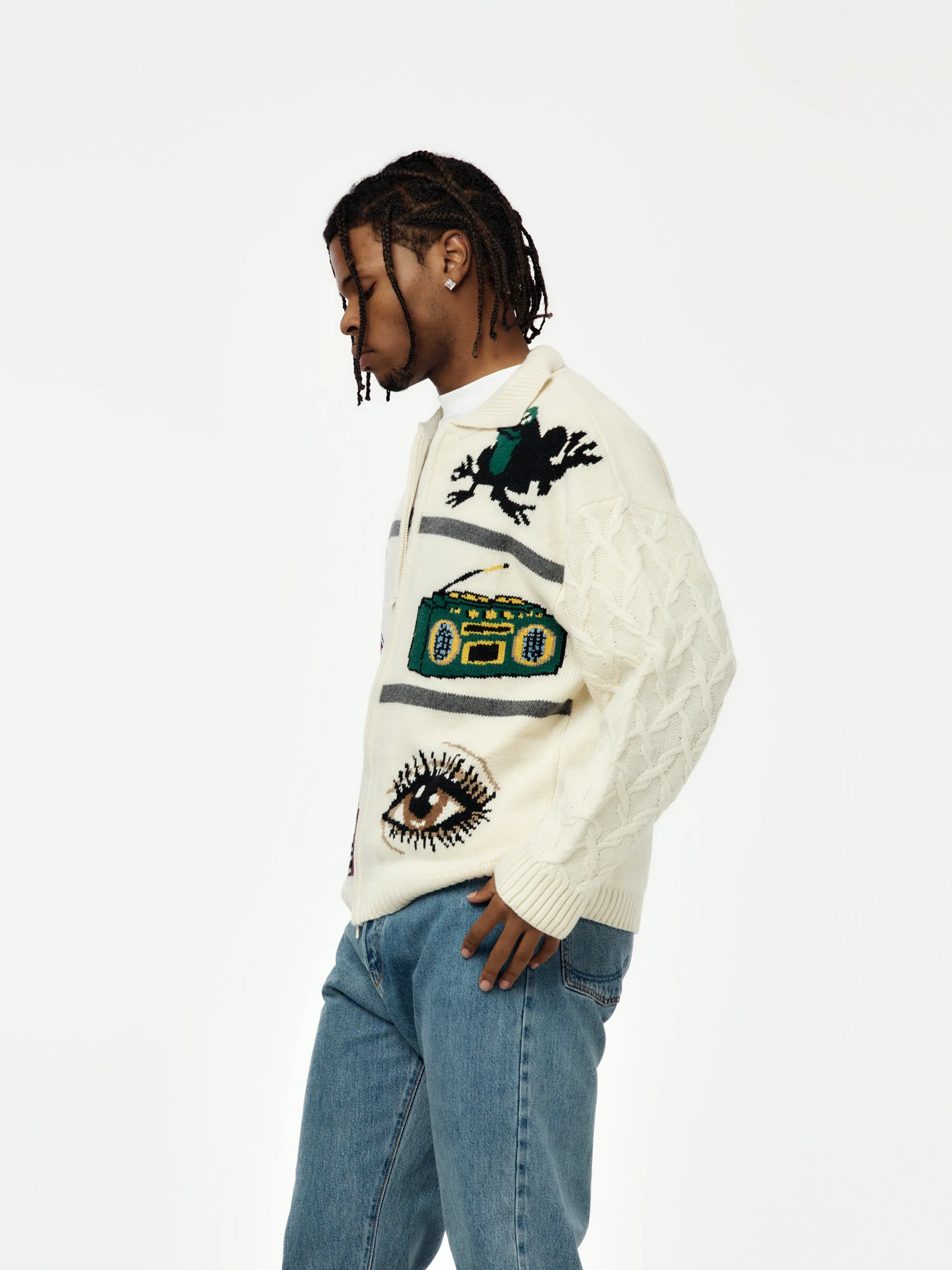 Patta Perfect Day Knitted Cardigan (Peyote) - Image 2