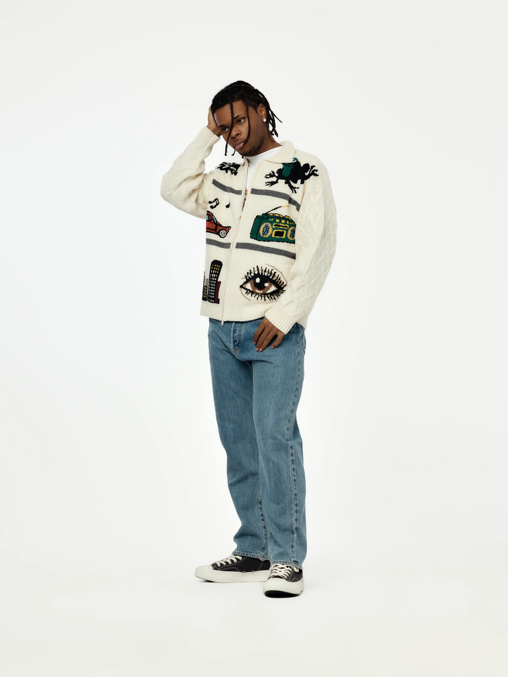 Patta Perfect Day Knitted Cardigan (Peyote) - Image 4
