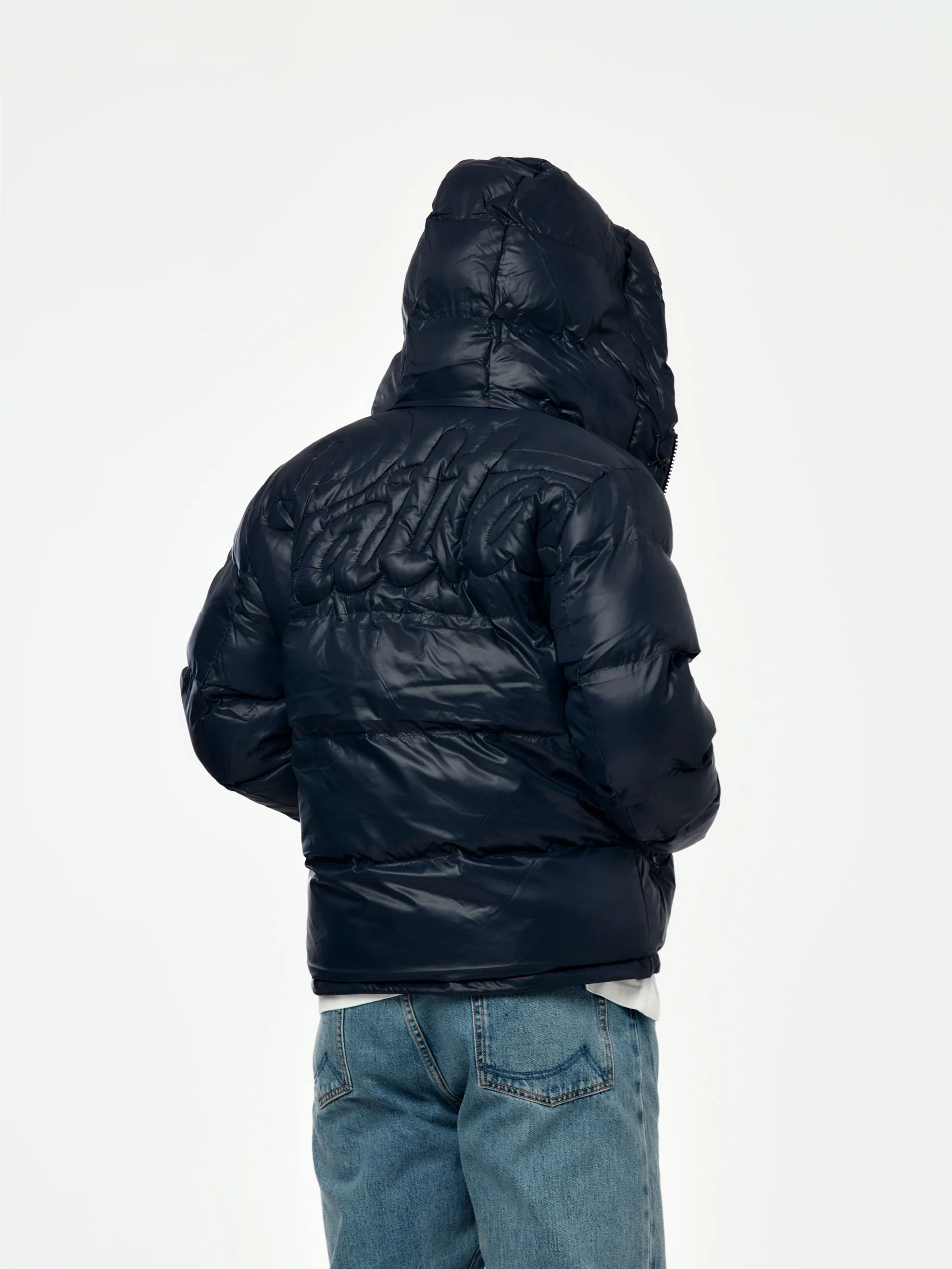 Patta Quilted Script Logo Puffer Jacket (Parisian Night) - Image 4