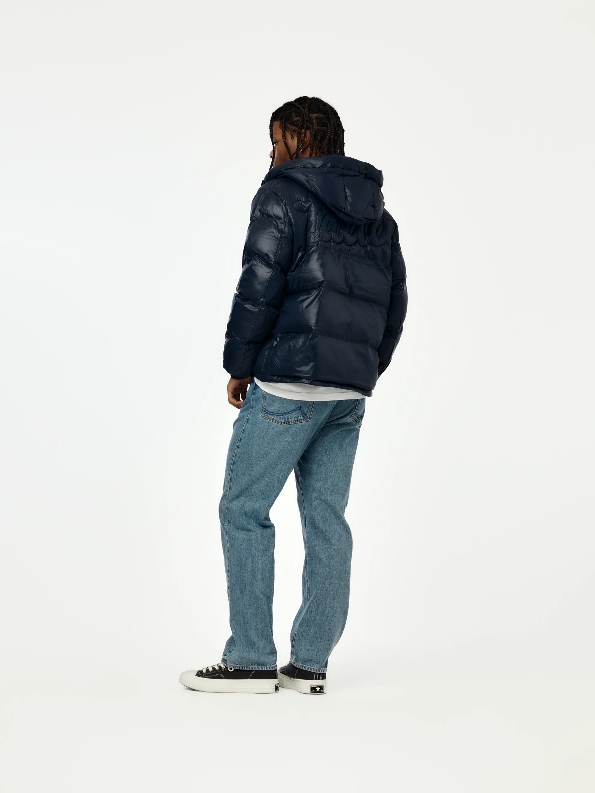 Patta Quilted Script Logo Puffer Jacket (Parisian Night) - Image 6