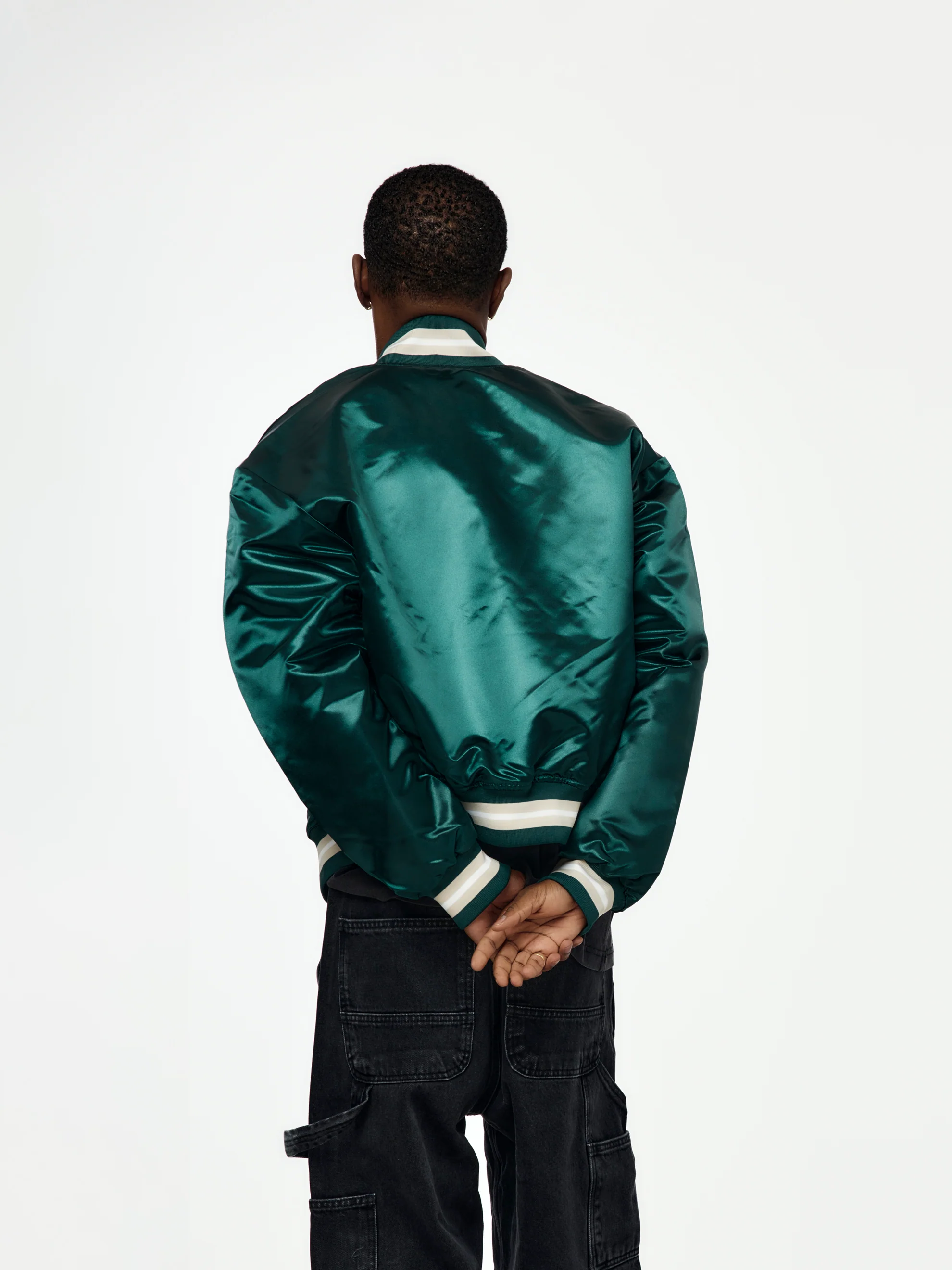 Patta Script Logo Satin Varsity Jacket (Bistro Green) - Image 3