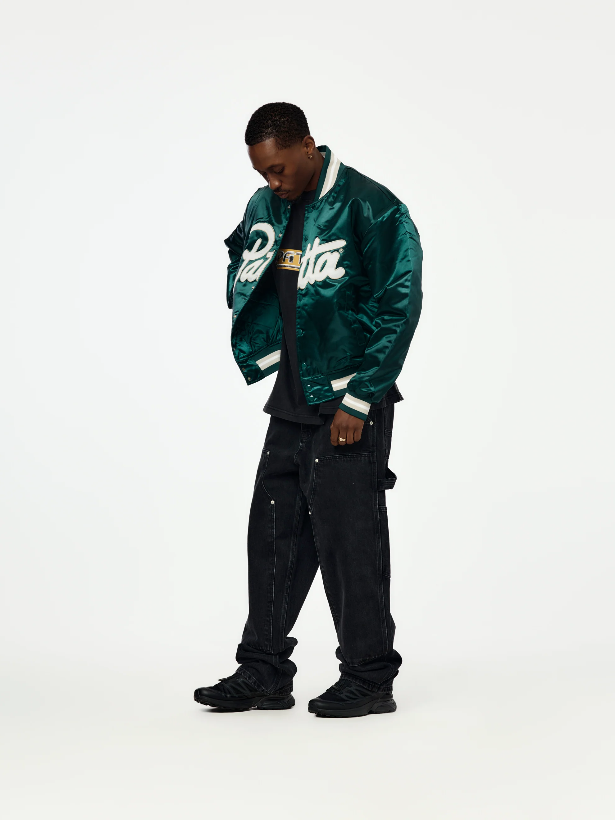 Patta Script Logo Satin Varsity Jacket (Bistro Green) - Image 4