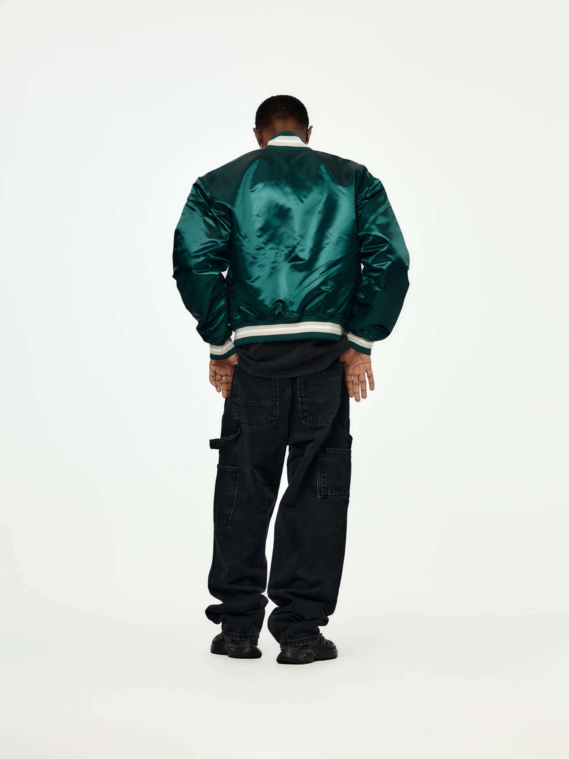 Patta Script Logo Satin Varsity Jacket (Bistro Green) - Image 5