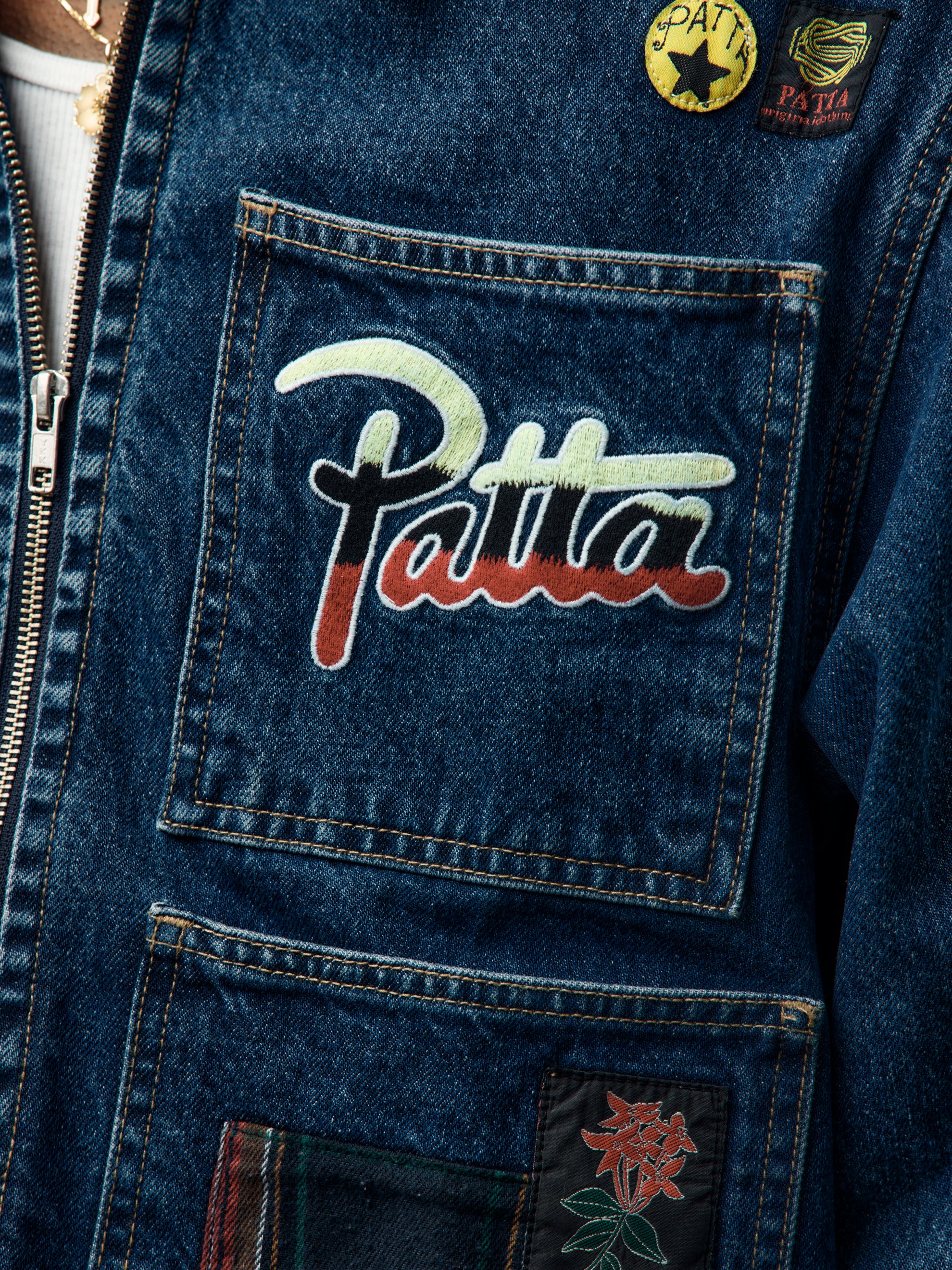 Patta Whole Lotta Labels Denim Jacket (Light Blue Denim) - Image 7