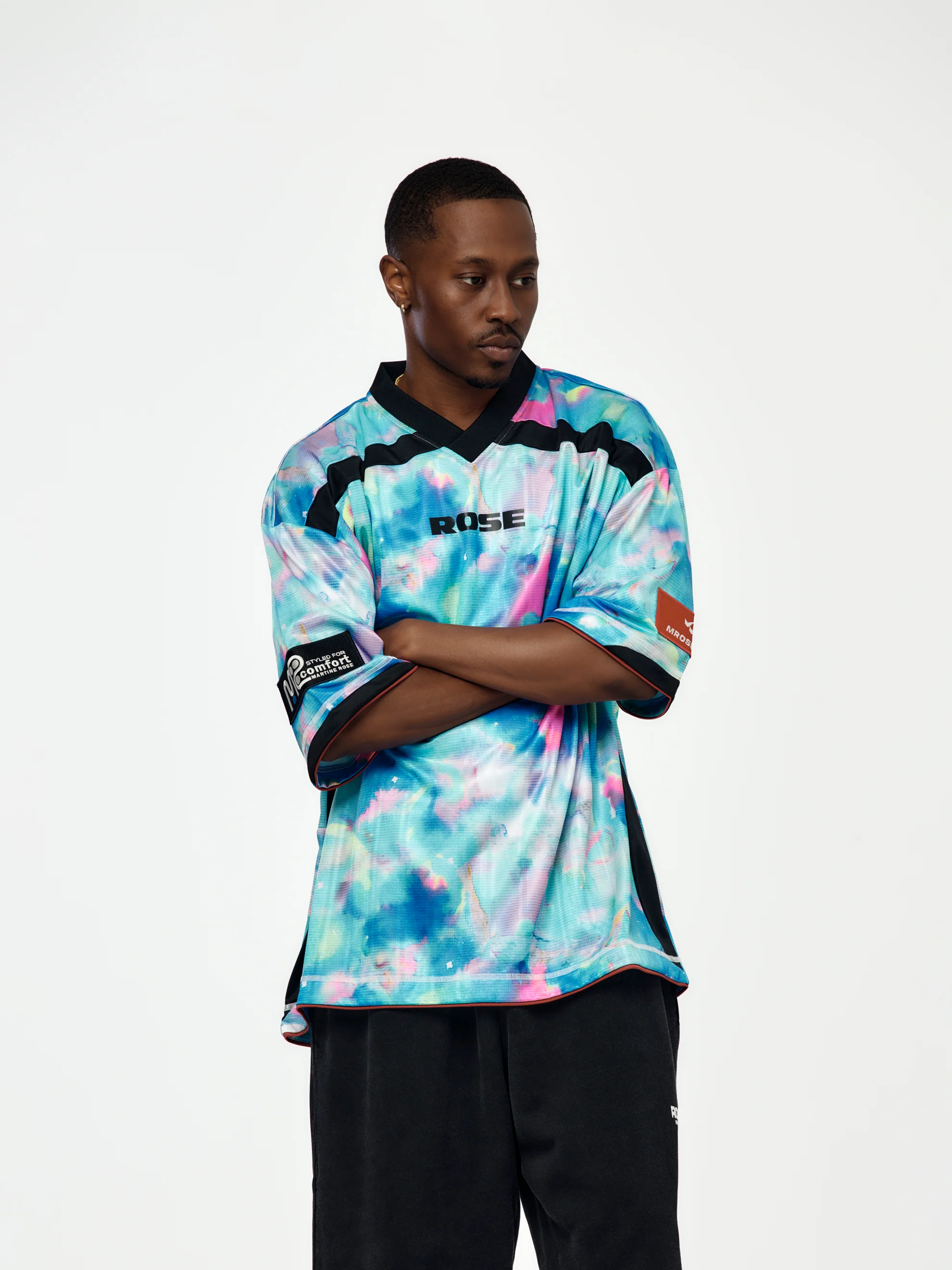 Printed Football Top (Blue)