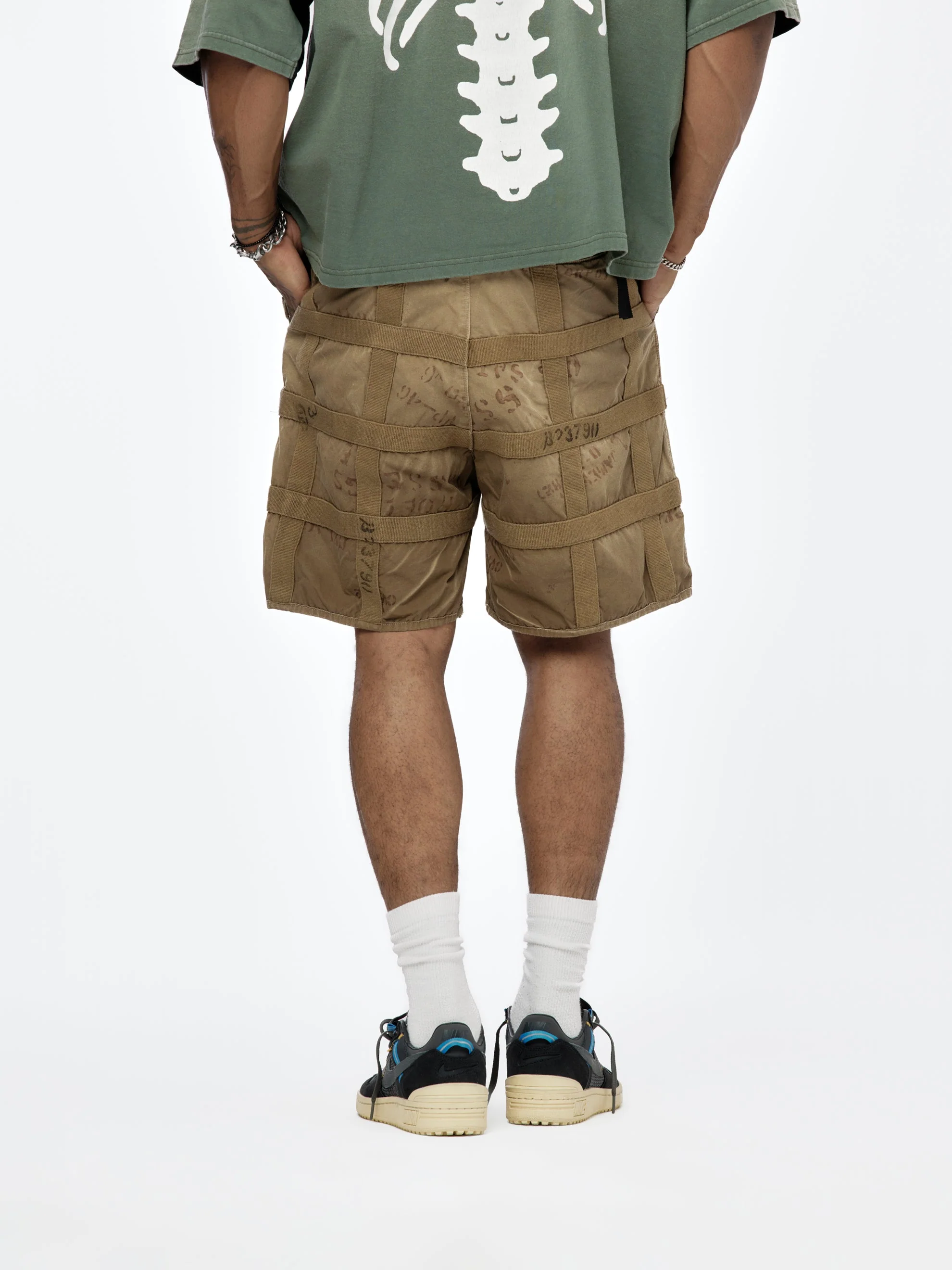 Prison Craft Tattersall Remake Shorts (Grey/Beige) - Image 3
