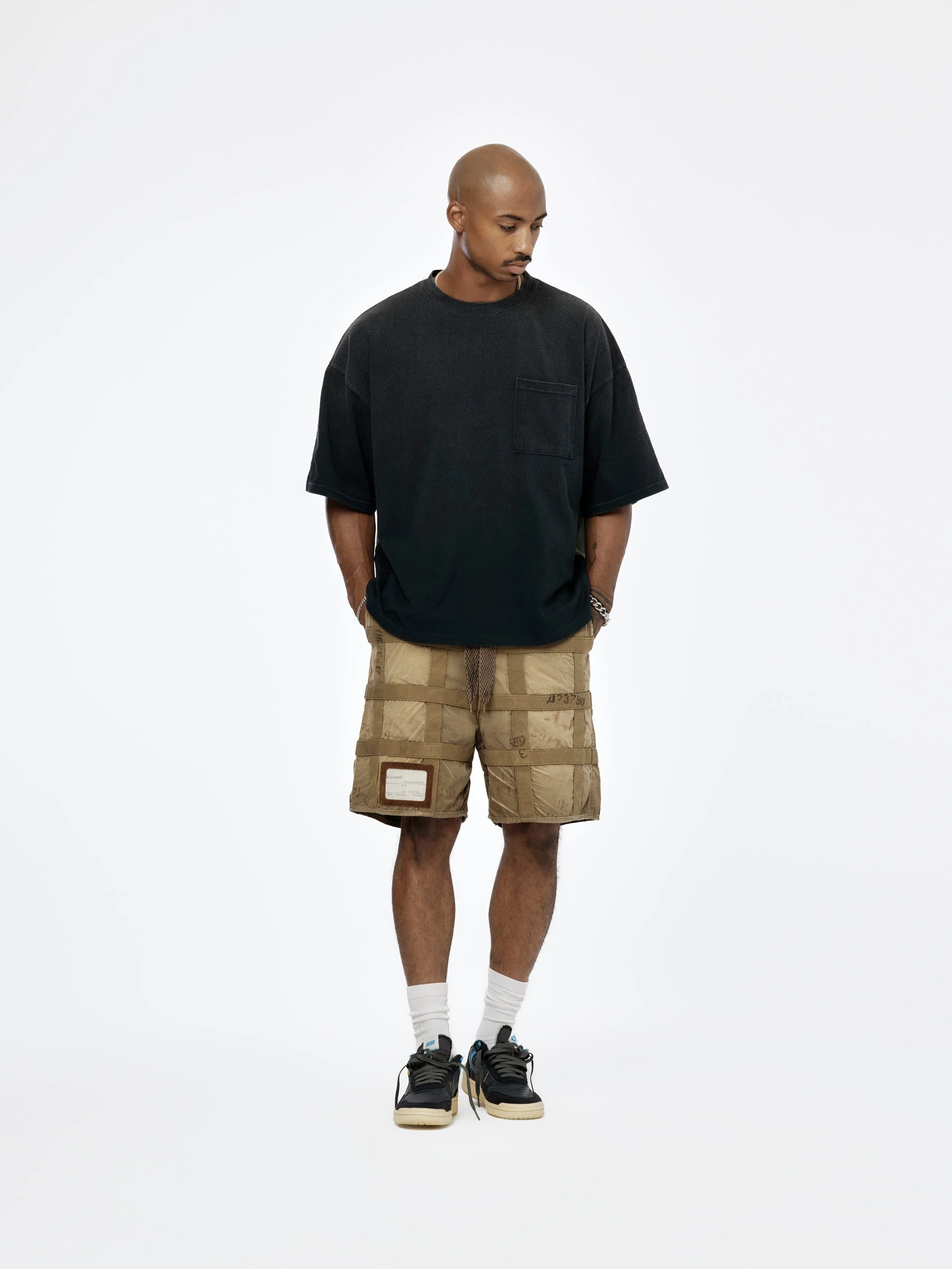 Prison Craft Tattersall Remake Shorts (Grey/Beige) - Image 4