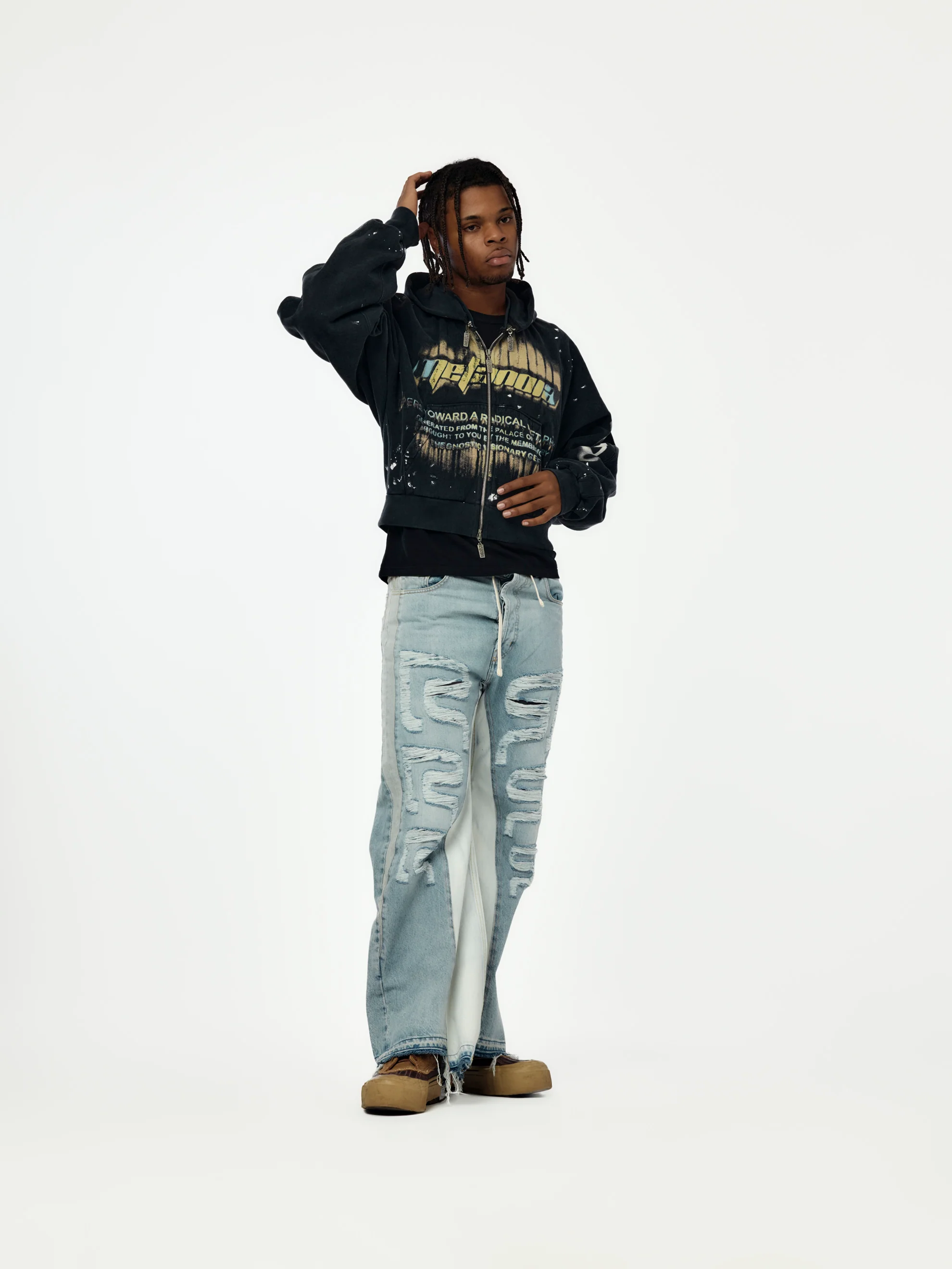 Radical Paper Rose Zip Hoodie (Mechanic Black) - Image 6