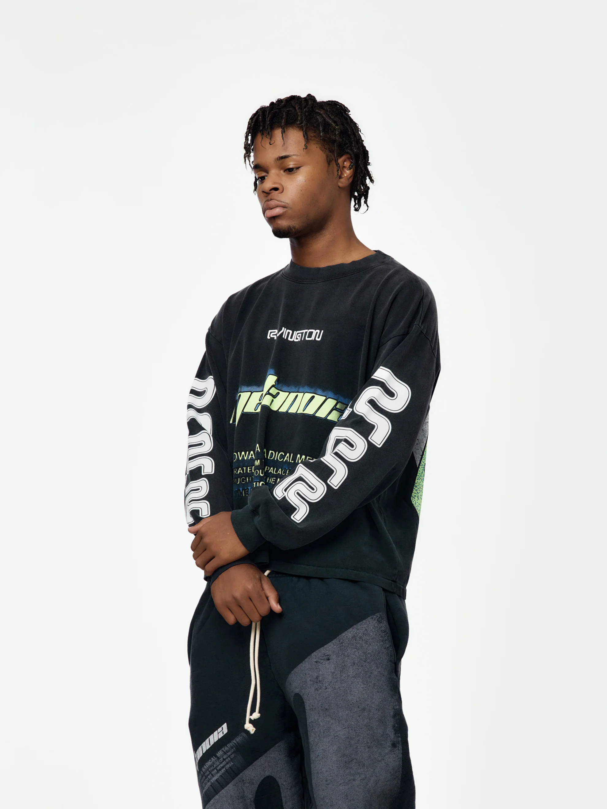 Radical Paper Garden LS Tee (Faded Black) - Image 2