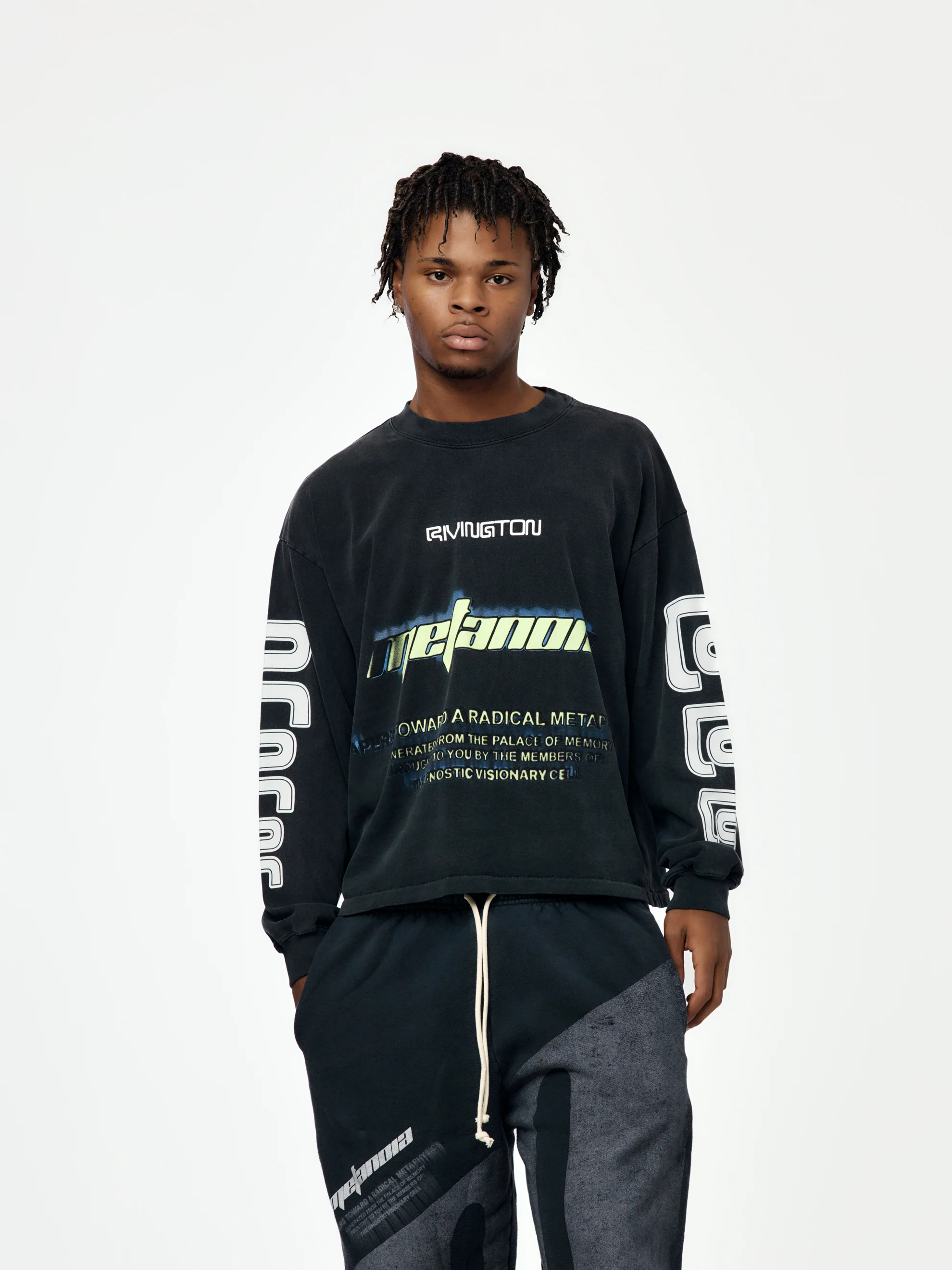 Radical Paper Garden LS Tee (Faded Black) - Image 3