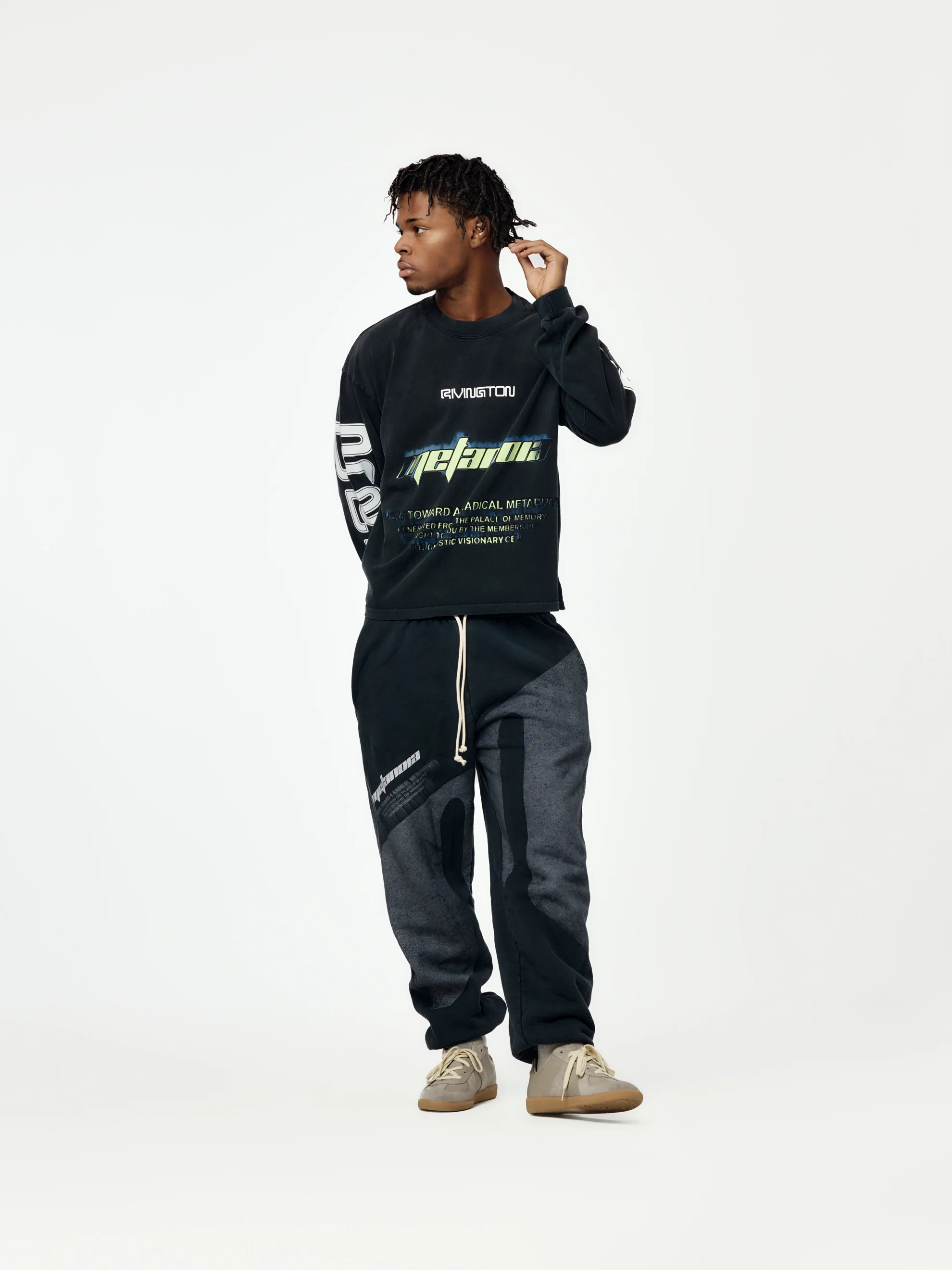 Radical Paper Garden LS Tee (Faded Black) - Image 5