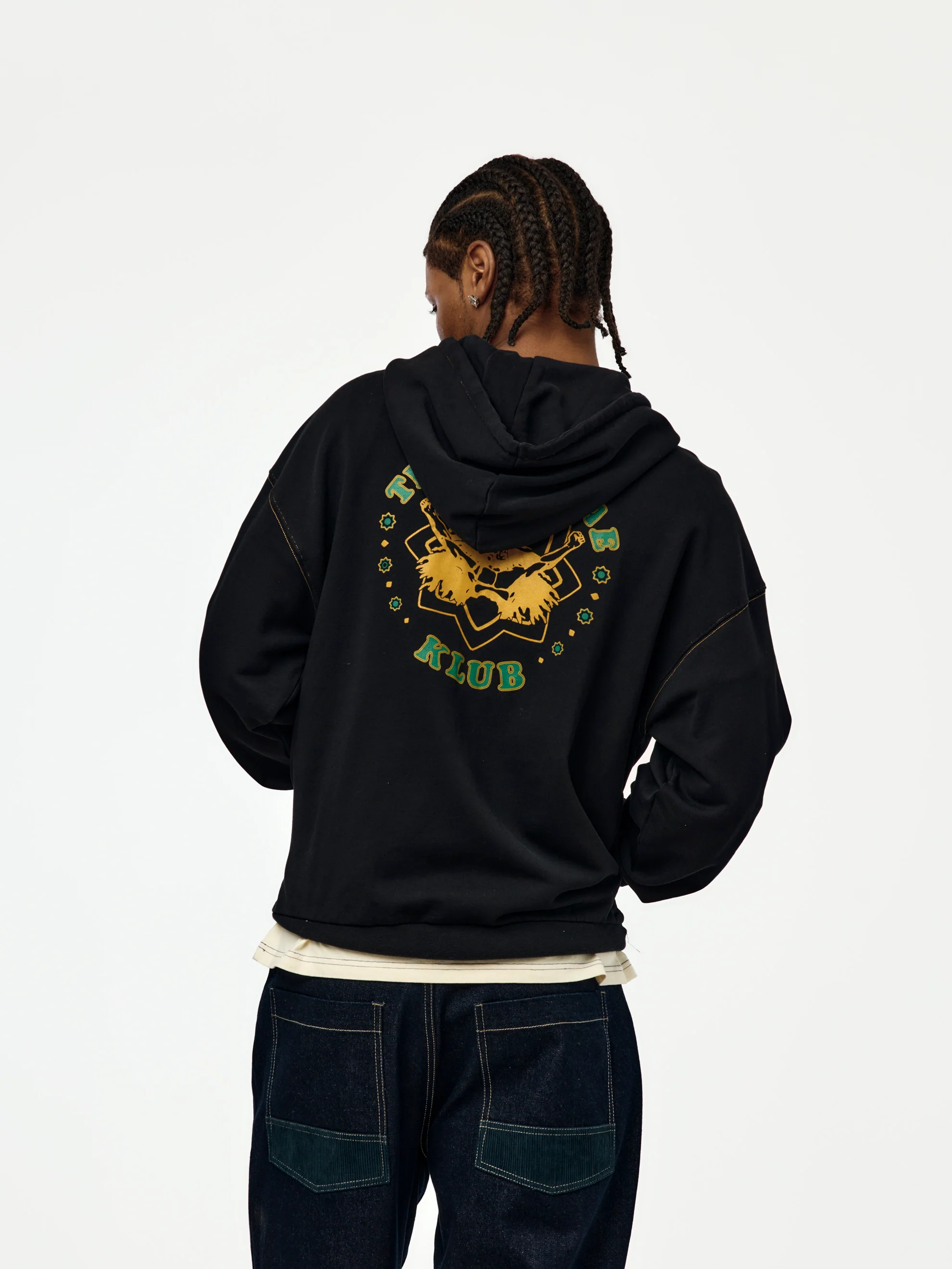 Roots Zip Up Hoodie (Black) - Image 3