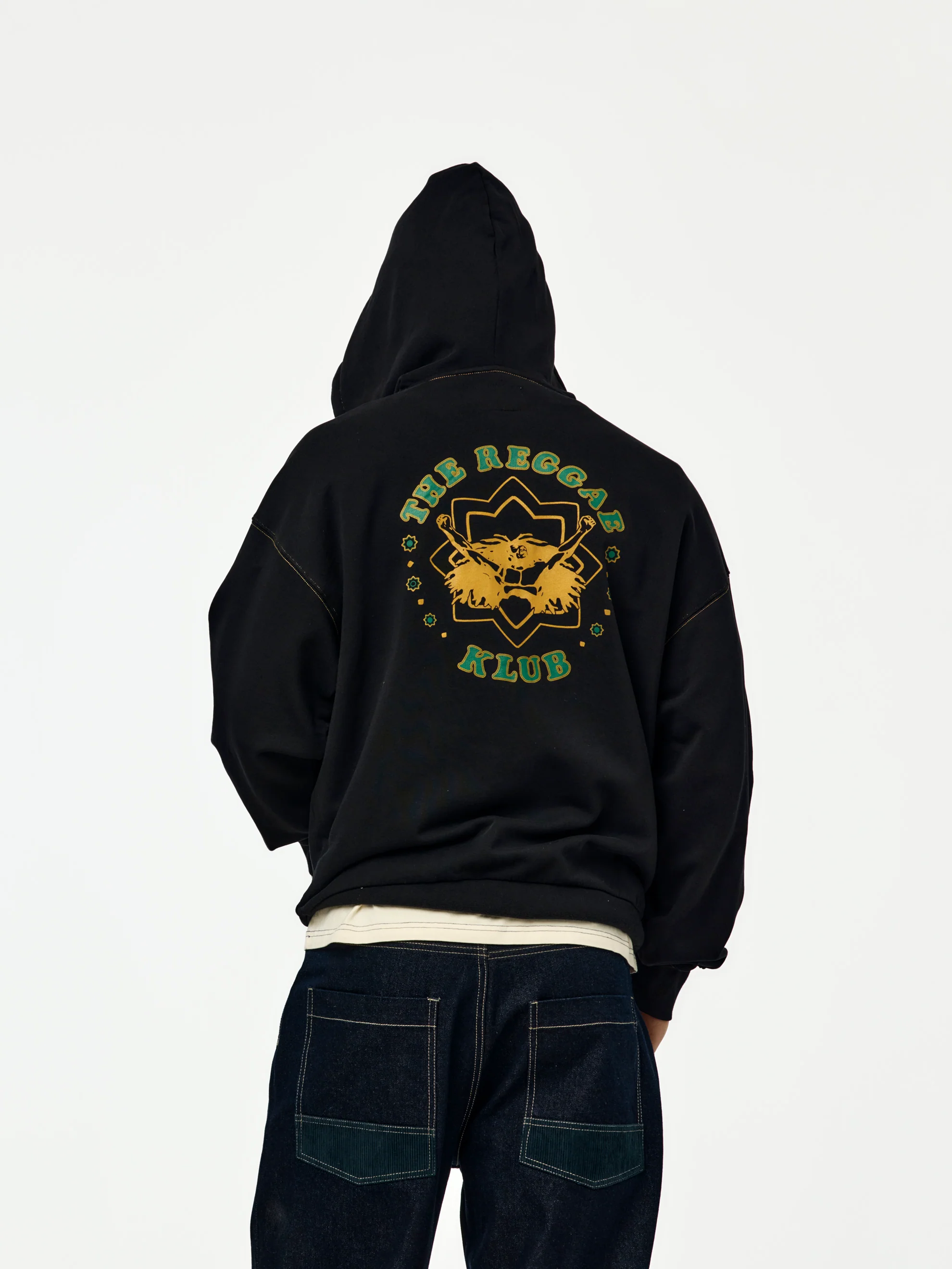Roots Zip Up Hoodie (Black) - Image 4