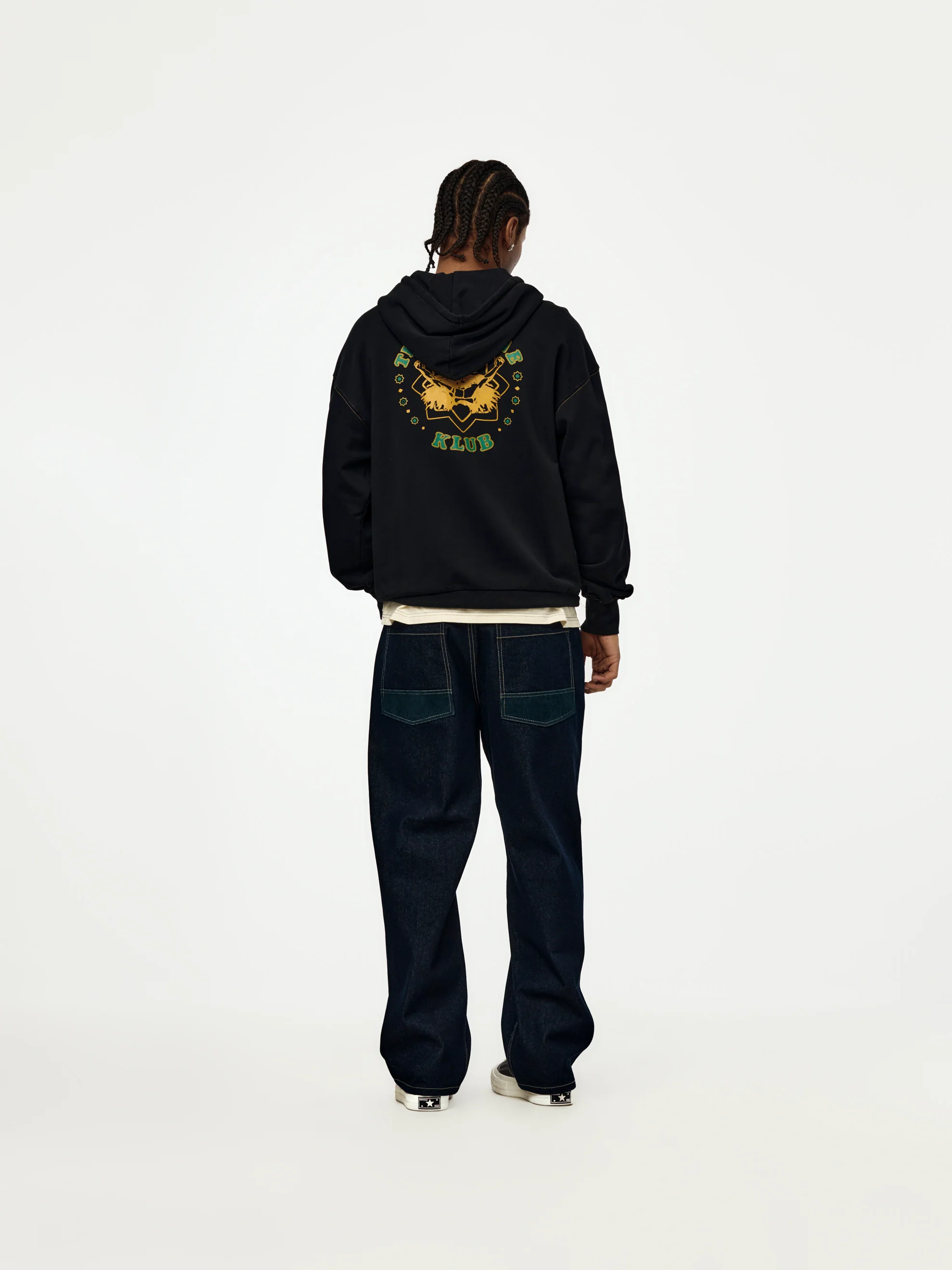 Roots Zip Up Hoodie (Black) - Image 6