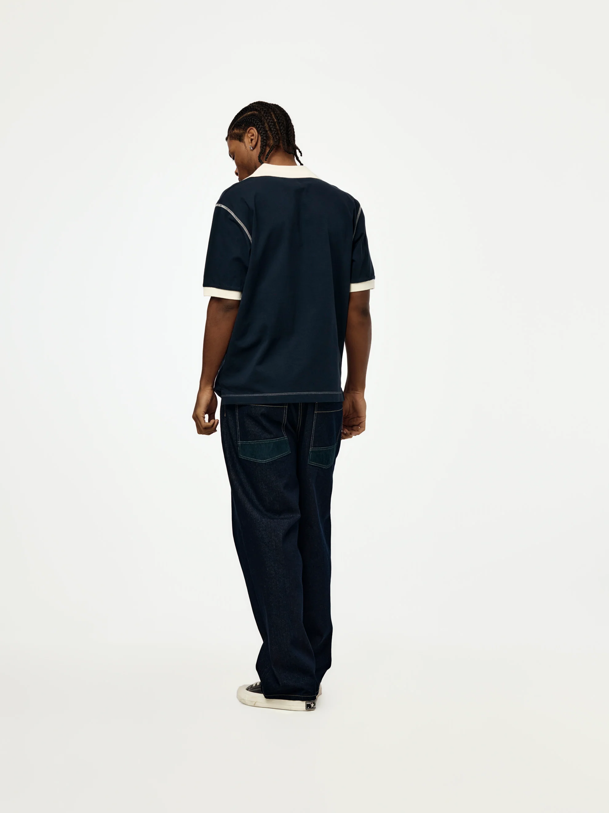 S/S Striped Rugby Polo (Navy) - Image 5