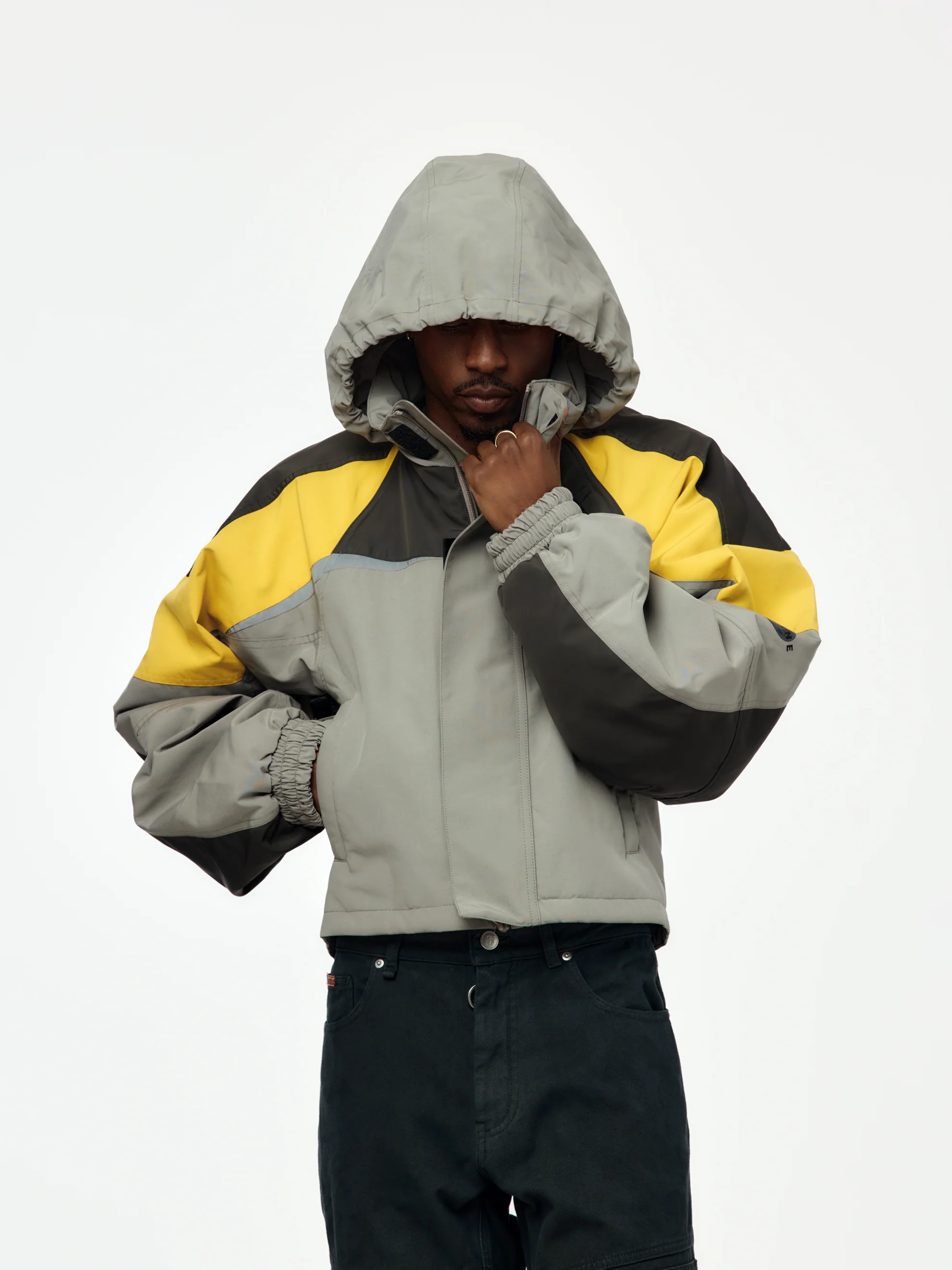 Shrunken Sports Jacket (Grey-Yellow) - Image 4