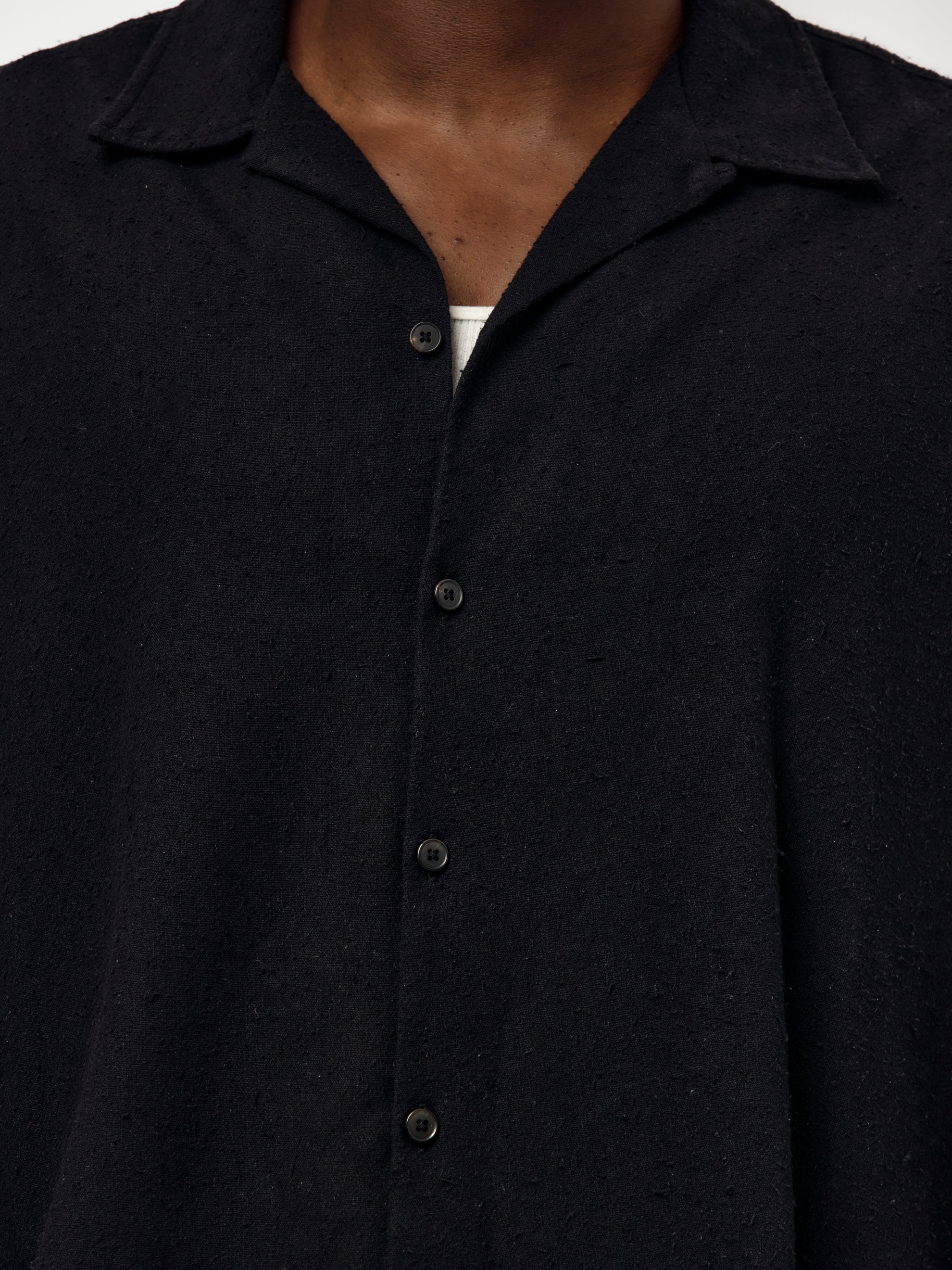 Silk Nep Loop Collar Shirt (BLACK) (SIS) - Image 6