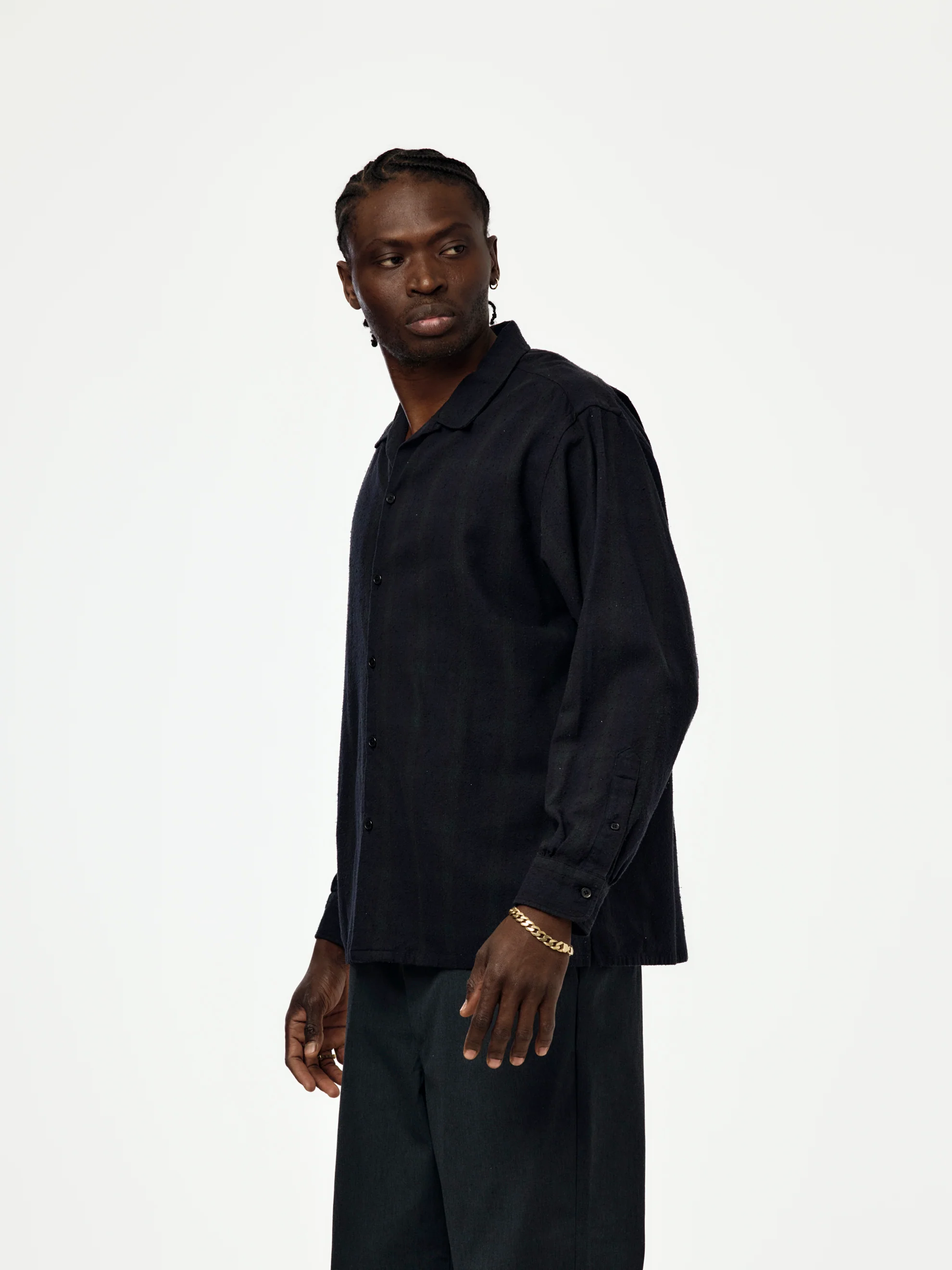 Silk Nep Loop Collar Shirt (CHECK) (SIS) - Image 2