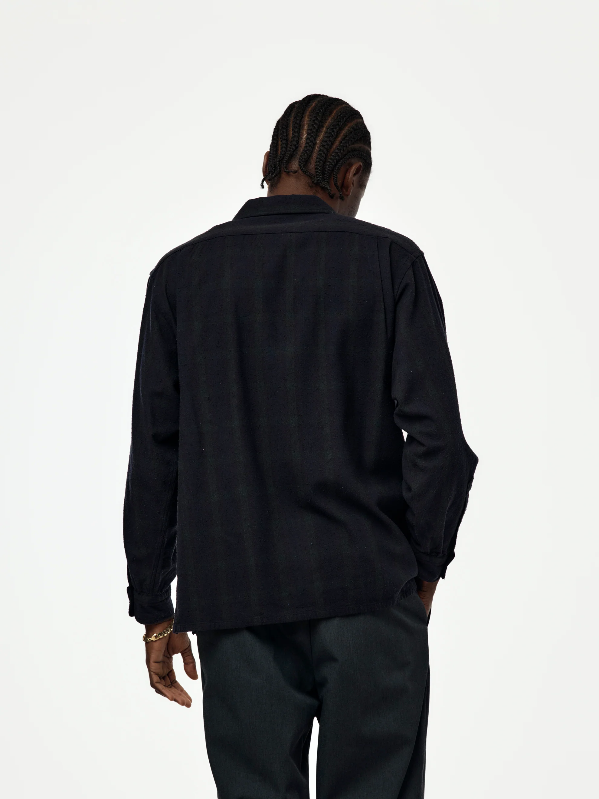 Silk Nep Loop Collar Shirt (CHECK) (SIS) - Image 3